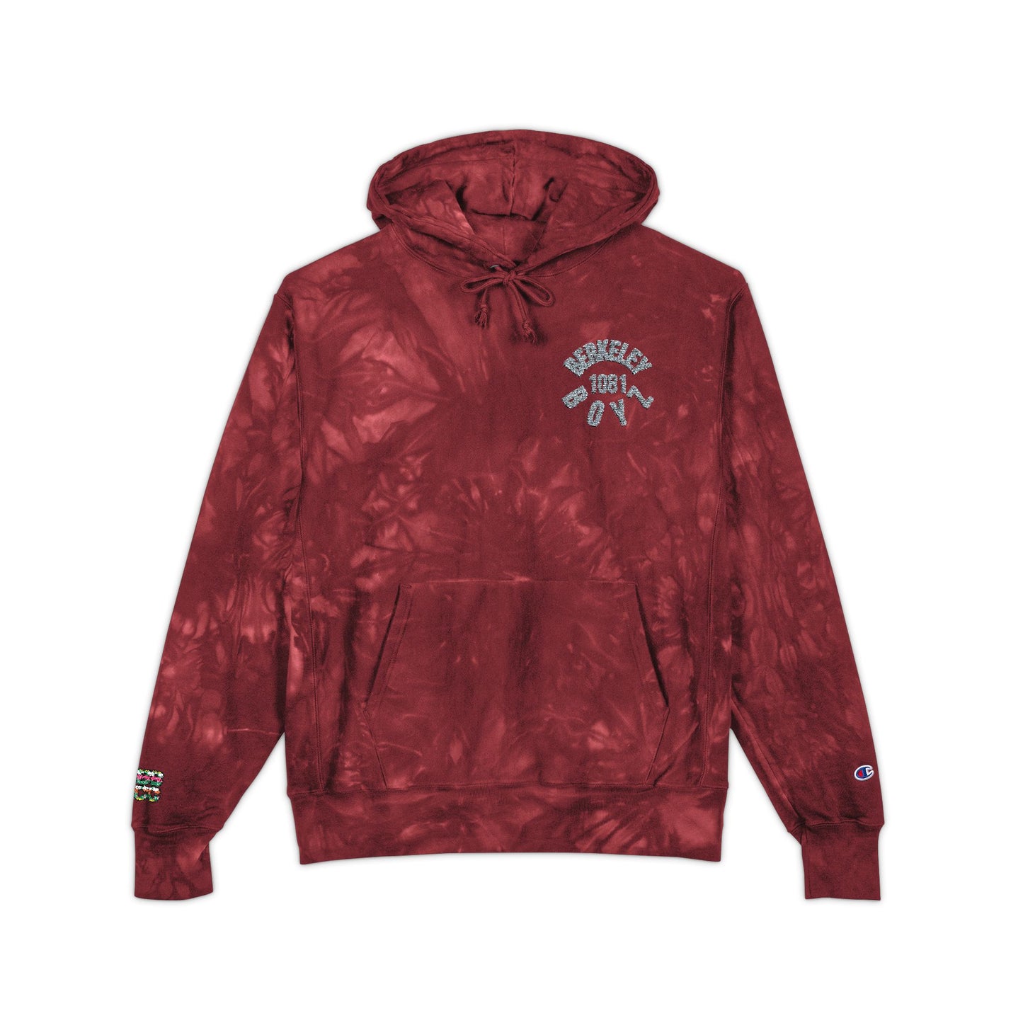 Unisex Champion Tie-Dye Hoodie with Embroidery – Stylish Casual Wear for All Seasons
