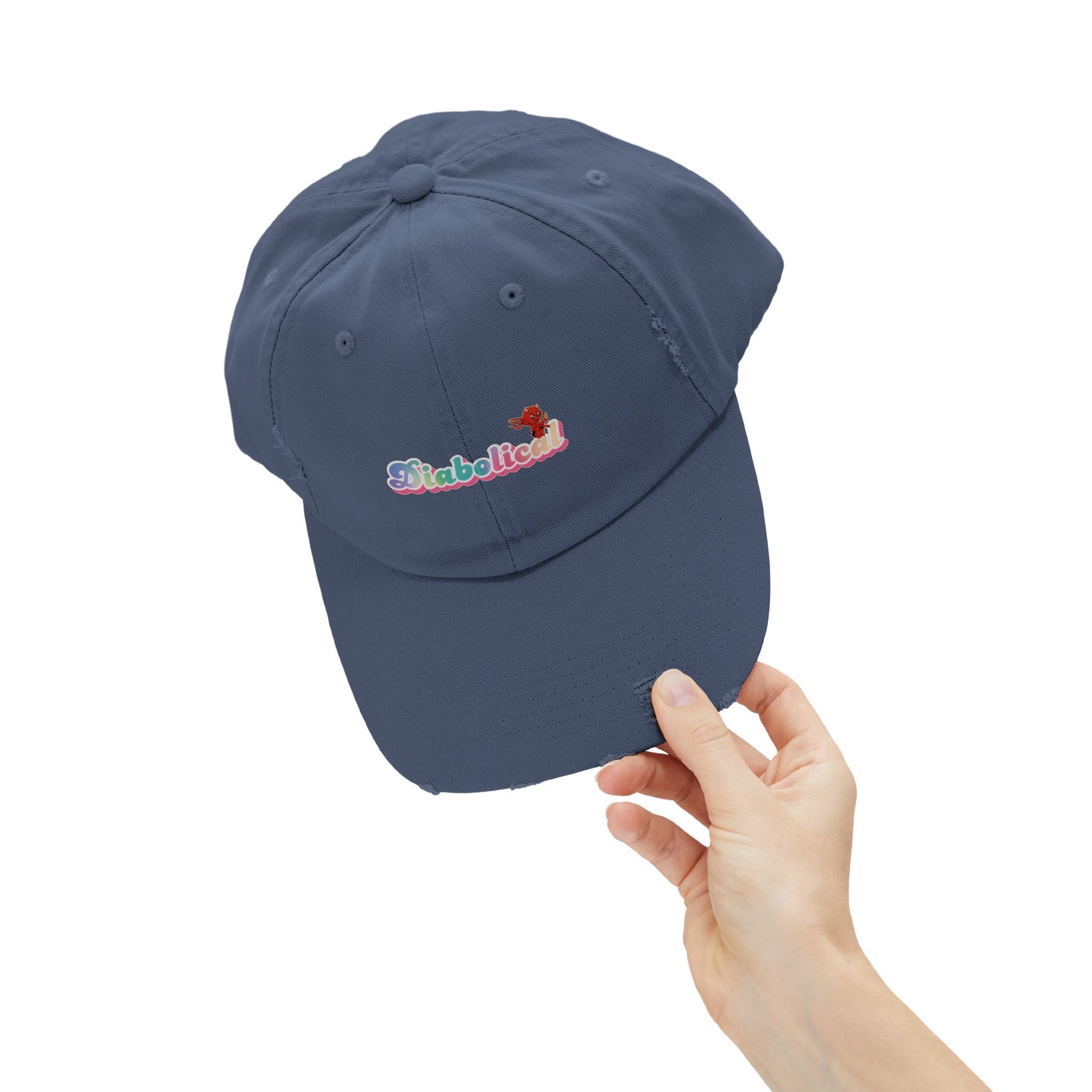 Diabolical Unisex Distressed Cap | Trendy Hat for Fashion Lovers, Gift for Birthdays, Streetwear Style, Casual Accessory