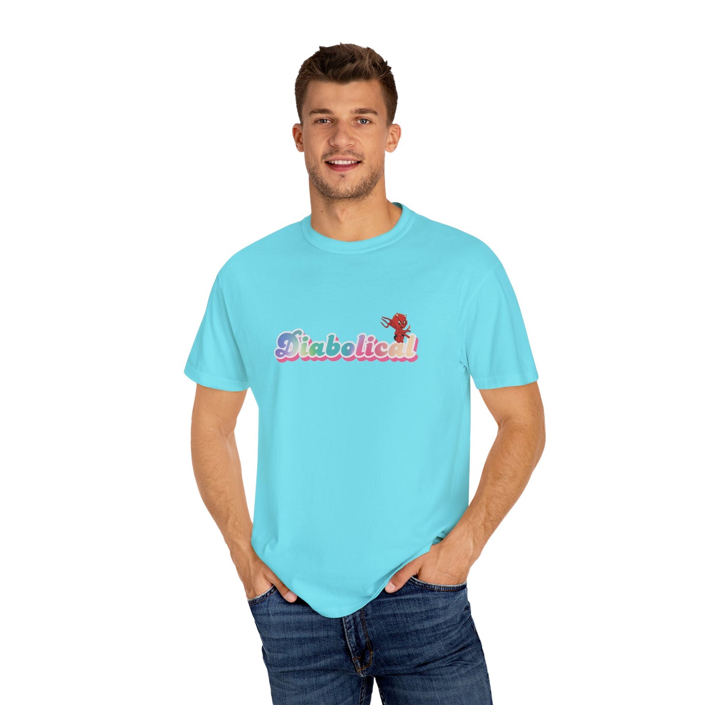 Diabolical Unisex Garment-Dyed T-Shirt | Trendy Graphic Tee, Unique Gift, Casual Wear, Summer Outing, Streetwear Fashion