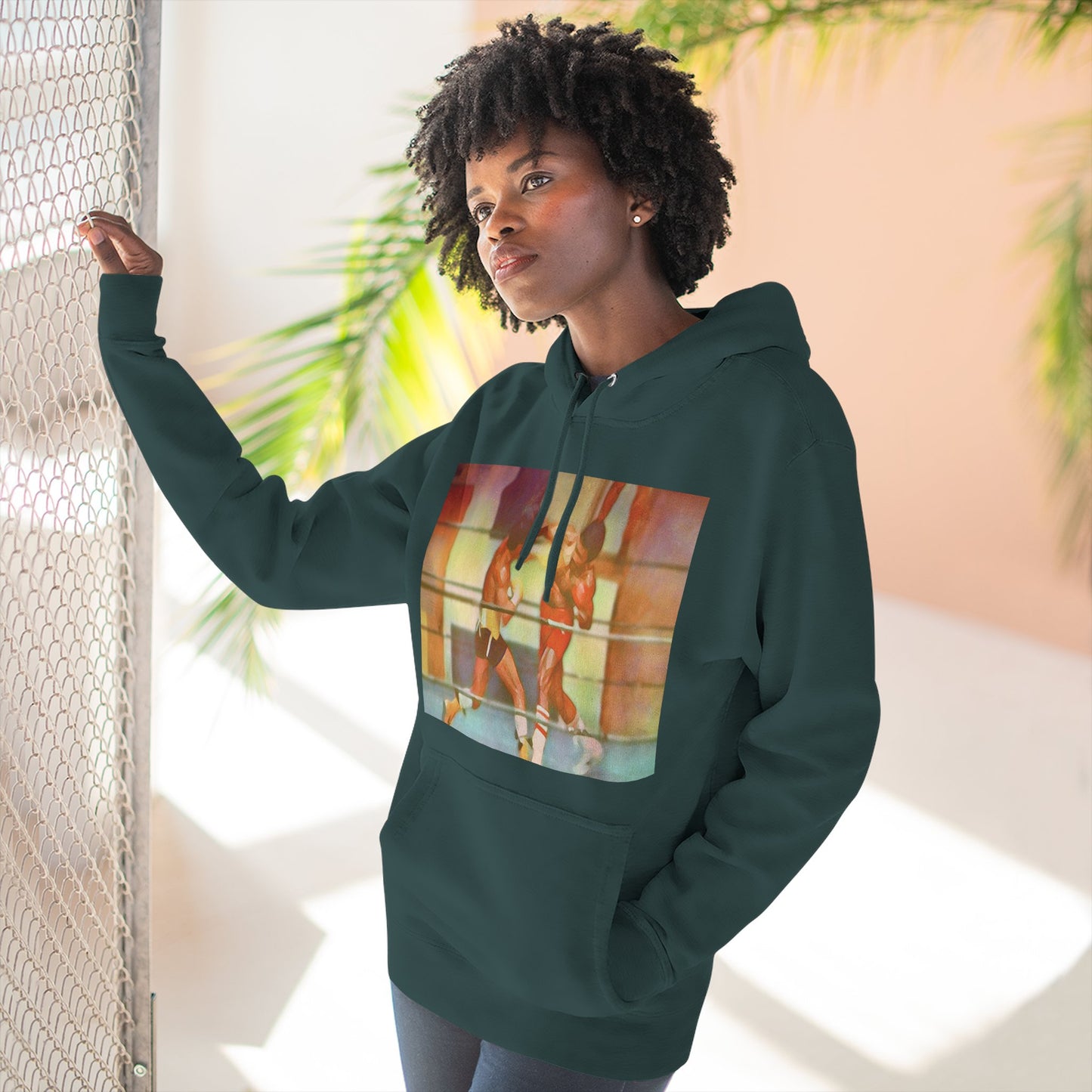 Vintage Boxing Three-Panel Fleece Hoodie, Gym Hoodie, Sportswear, Gift for Athletes, Casual Wear, Retro Fashion