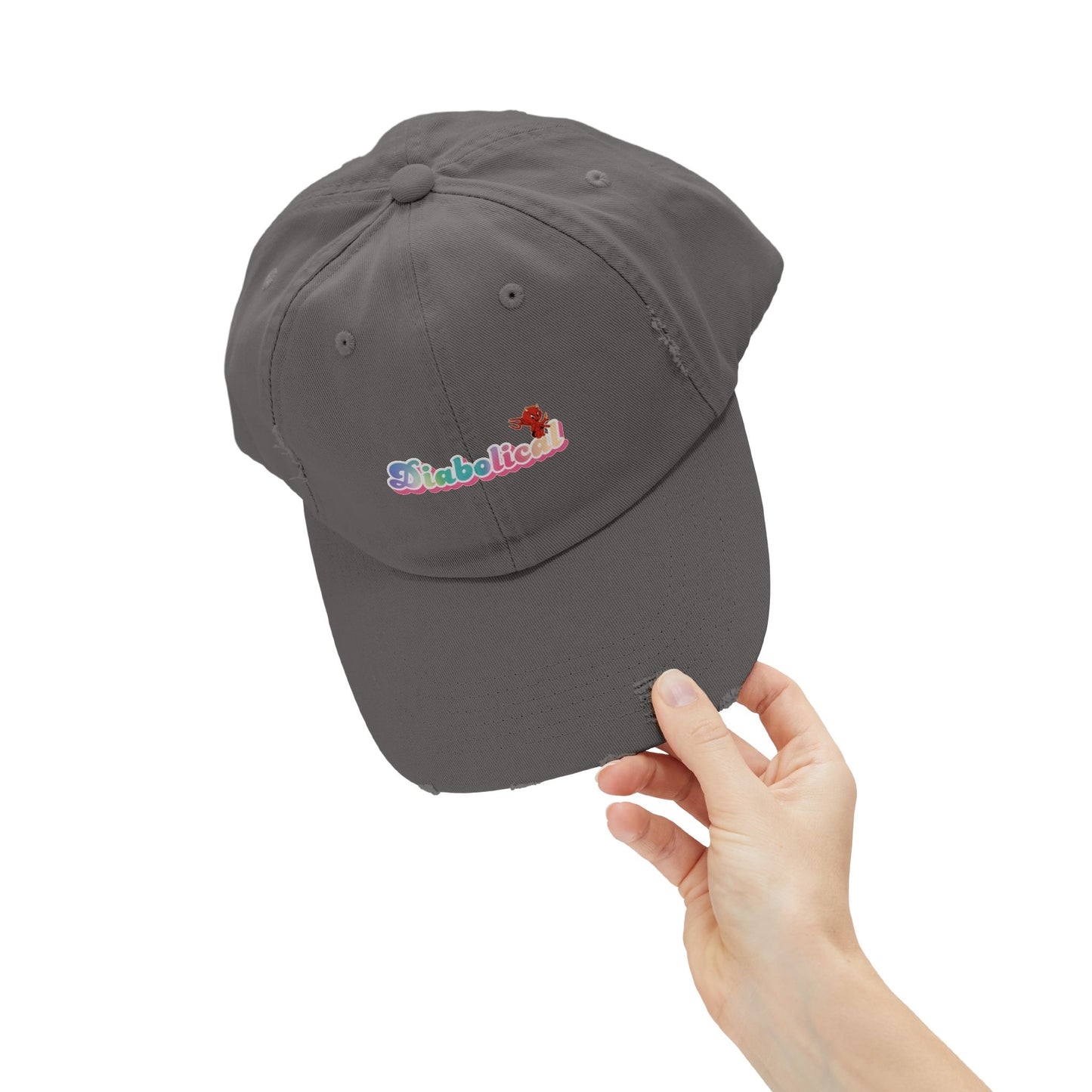 Diabolical Unisex Distressed Cap | Trendy Hat for Fashion Lovers, Gift for Birthdays, Streetwear Style, Casual Accessory