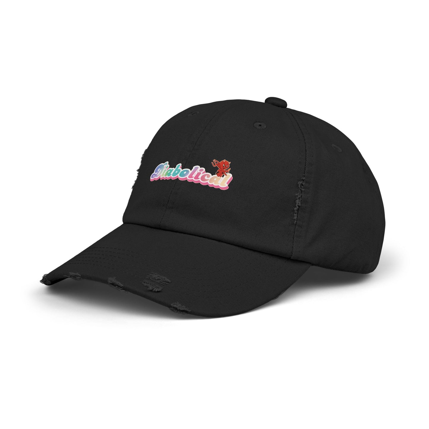 Diabolical Unisex Distressed Cap | Trendy Hat for Fashion Lovers, Gift for Birthdays, Streetwear Style, Casual Accessory