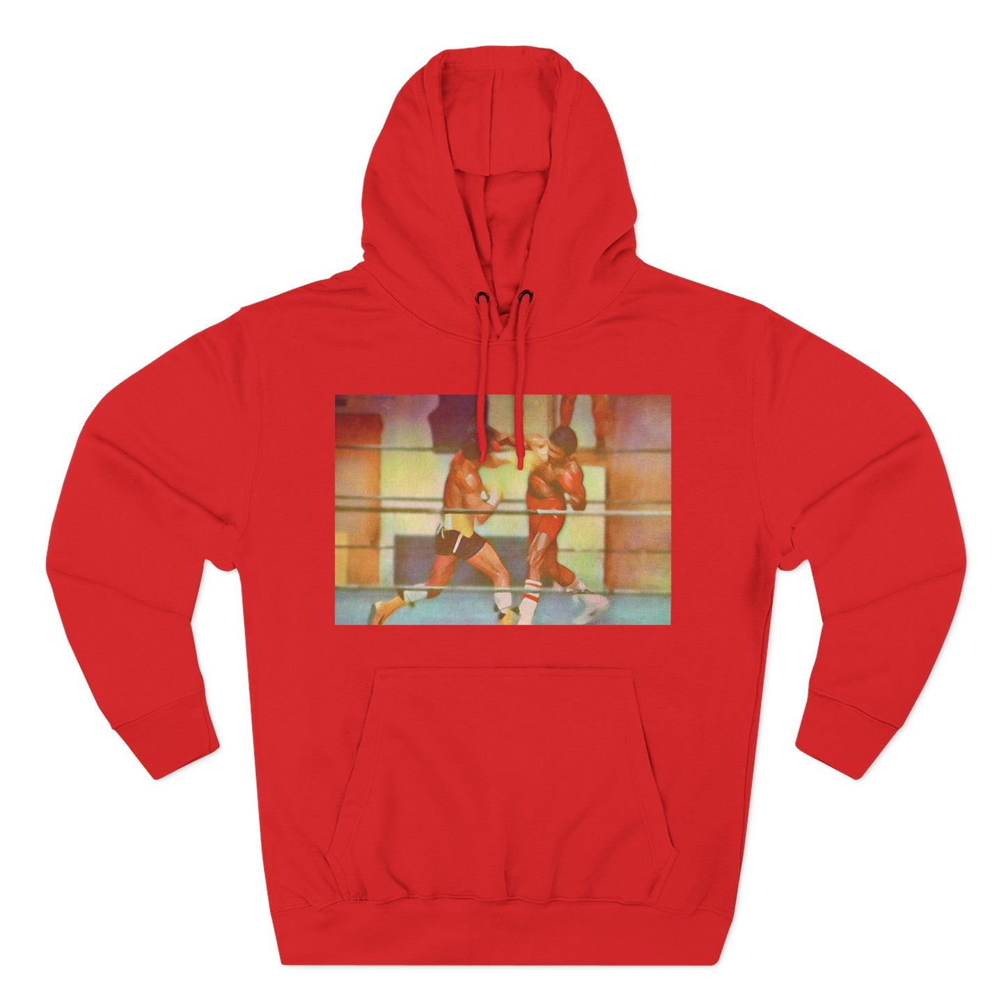 Vintage Boxing Three-Panel Fleece Hoodie, Gym Hoodie, Sportswear, Gift for Athletes, Casual Wear, Retro Fashion