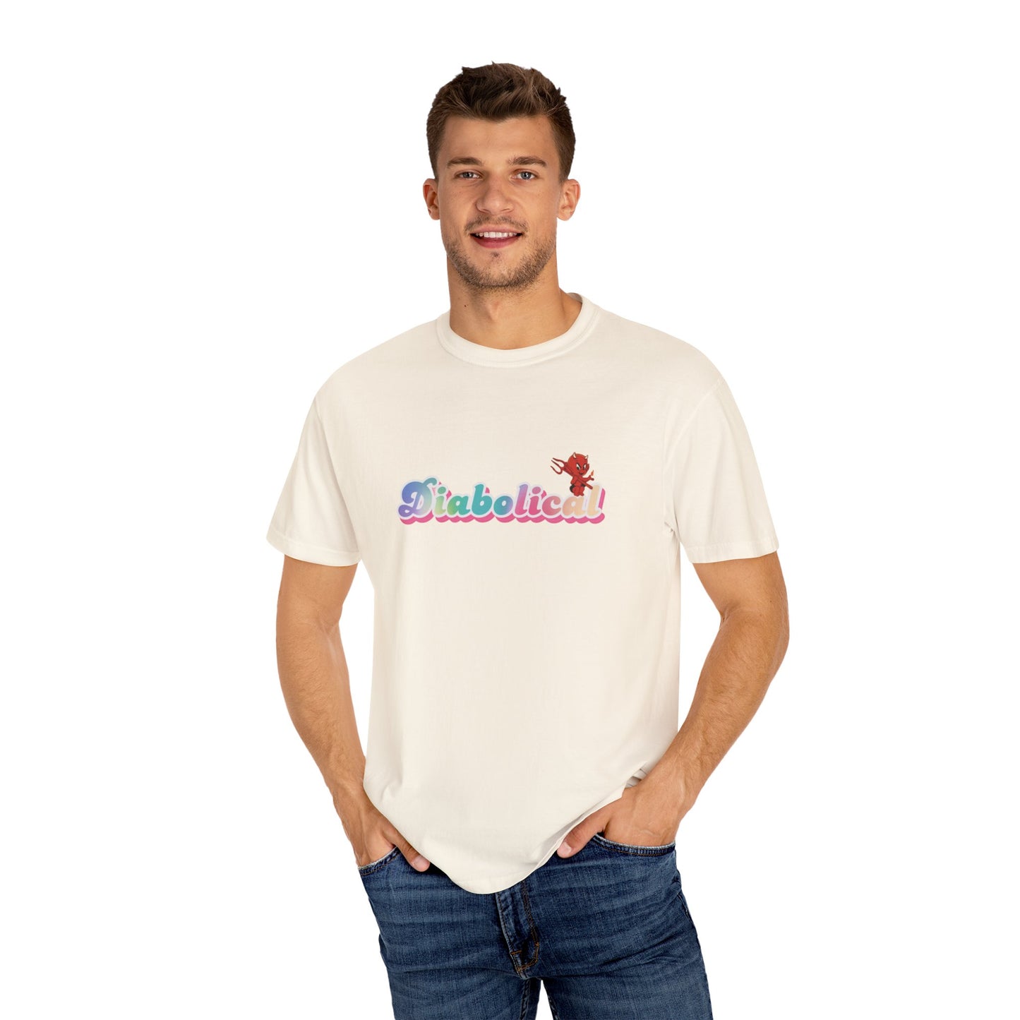 Diabolical Unisex Garment-Dyed T-Shirt | Trendy Graphic Tee, Unique Gift, Casual Wear, Summer Outing, Streetwear Fashion