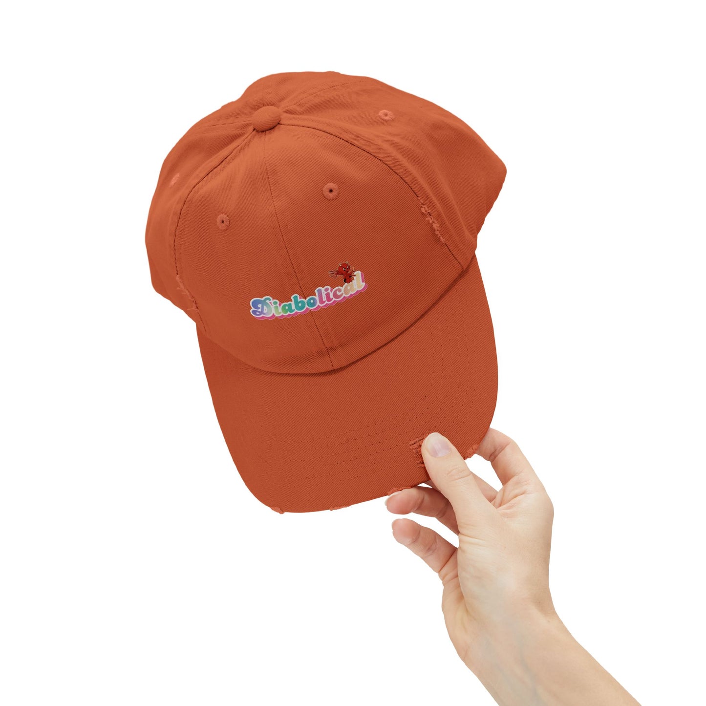 Diabolical Unisex Distressed Cap | Trendy Hat for Fashion Lovers, Gift for Birthdays, Streetwear Style, Casual Accessory