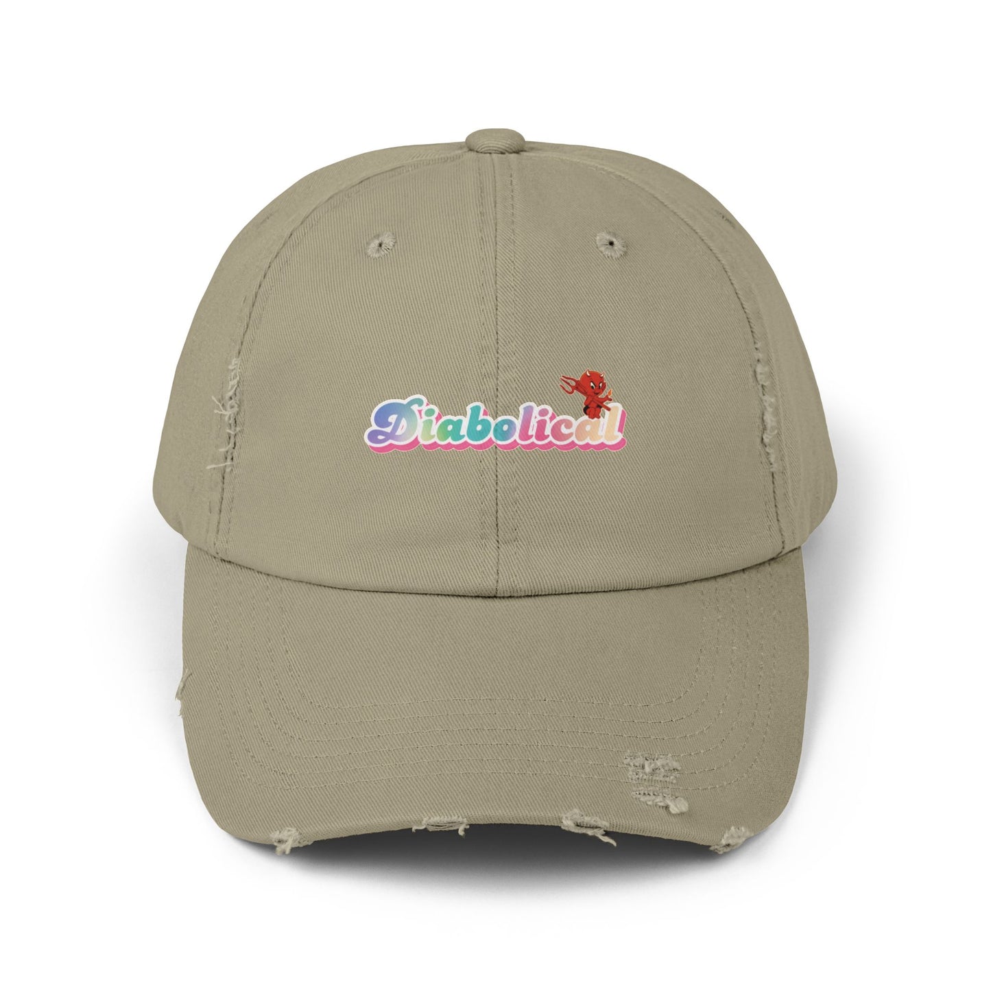 Diabolical Unisex Distressed Cap | Trendy Hat for Fashion Lovers, Gift for Birthdays, Streetwear Style, Casual Accessory