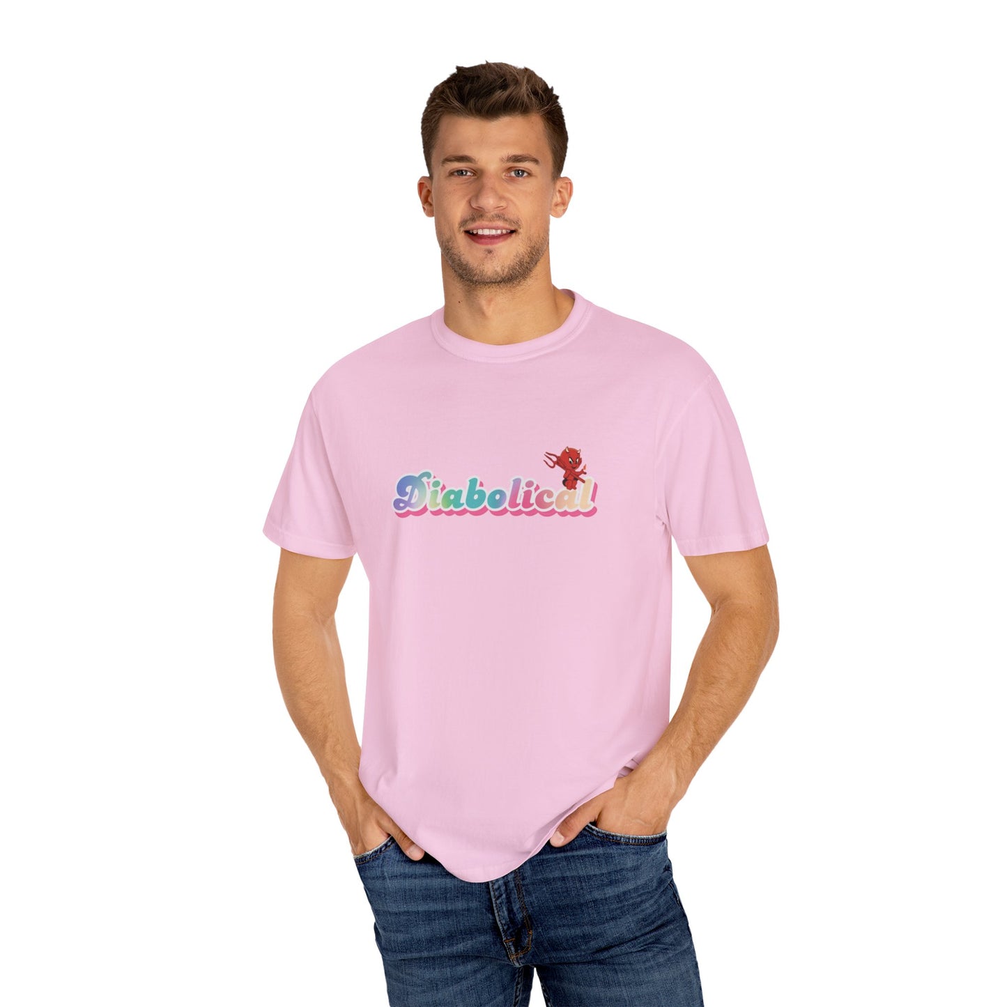 Diabolical Unisex Garment-Dyed T-Shirt | Trendy Graphic Tee, Unique Gift, Casual Wear, Summer Outing, Streetwear Fashion