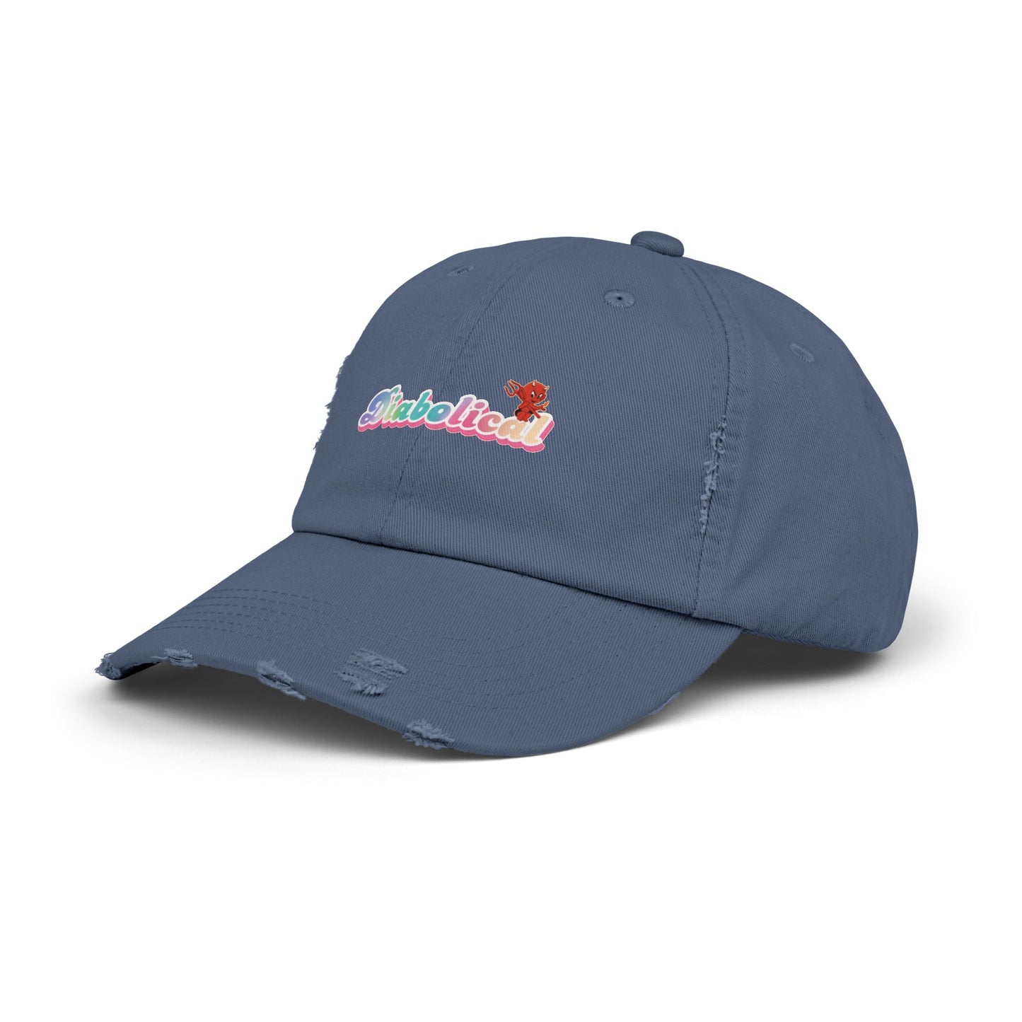 Diabolical Unisex Distressed Cap | Trendy Hat for Fashion Lovers, Gift for Birthdays, Streetwear Style, Casual Accessory