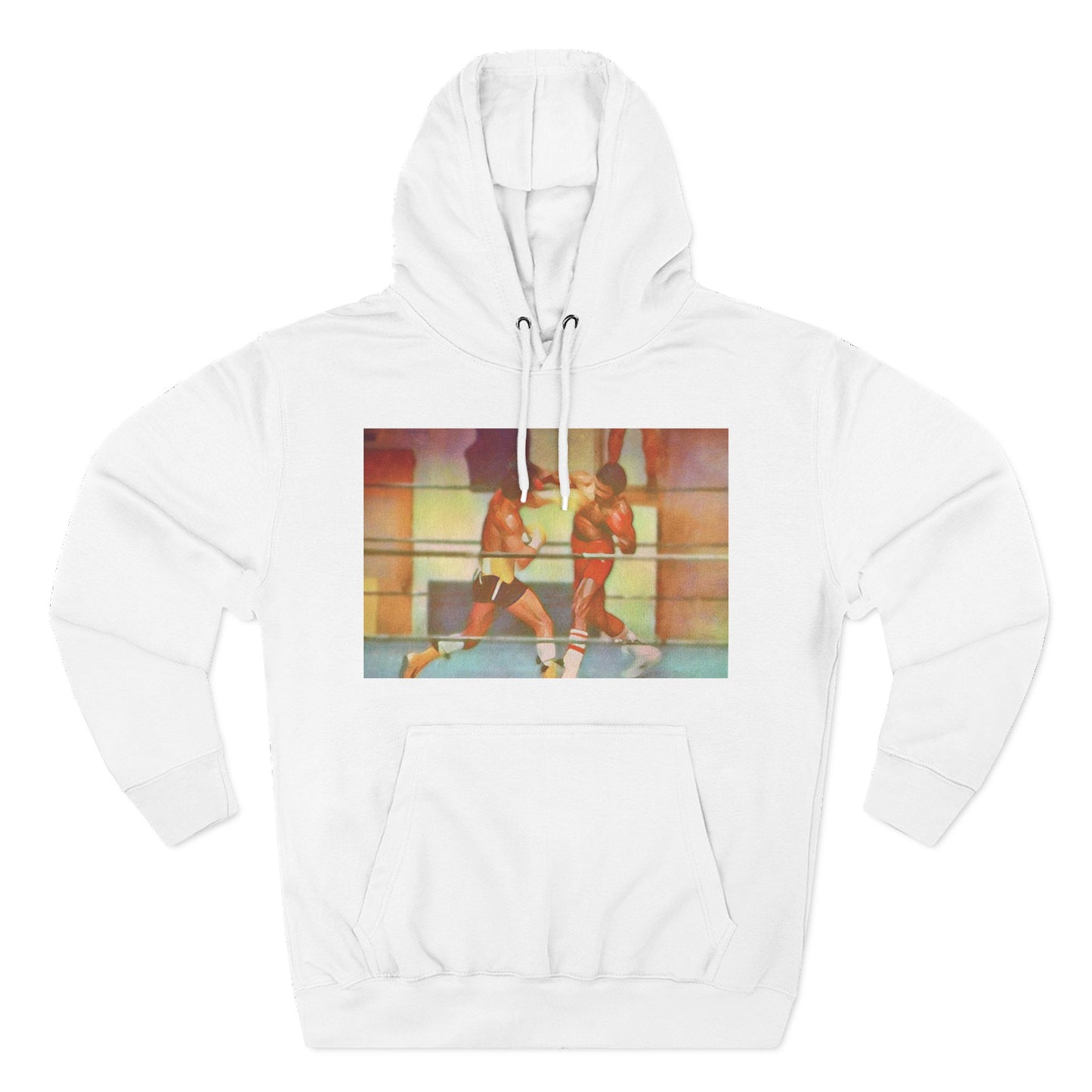 Vintage Boxing Three-Panel Fleece Hoodie, Gym Hoodie, Sportswear, Gift for Athletes, Casual Wear, Retro Fashion