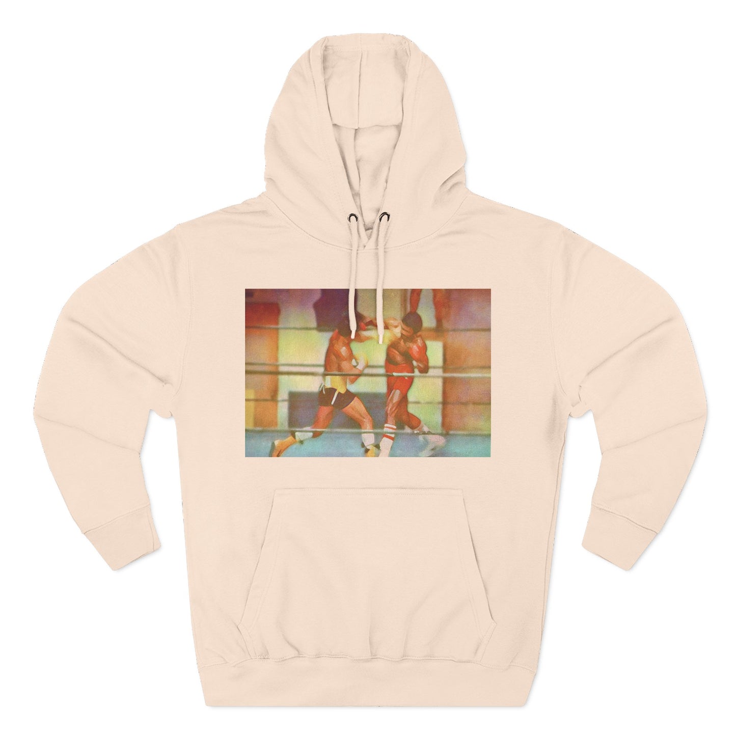 Vintage Boxing Three-Panel Fleece Hoodie, Gym Hoodie, Sportswear, Gift for Athletes, Casual Wear, Retro Fashion