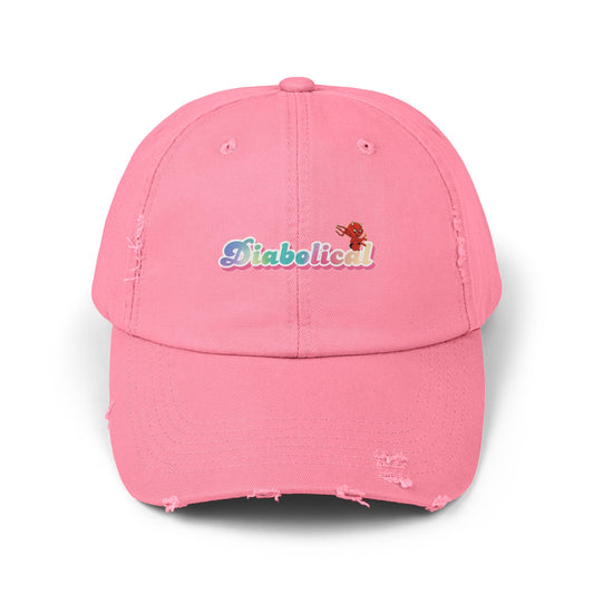Diabolical Unisex Distressed Cap | Trendy Hat for Fashion Lovers, Gift for Birthdays, Streetwear Style, Casual Accessory