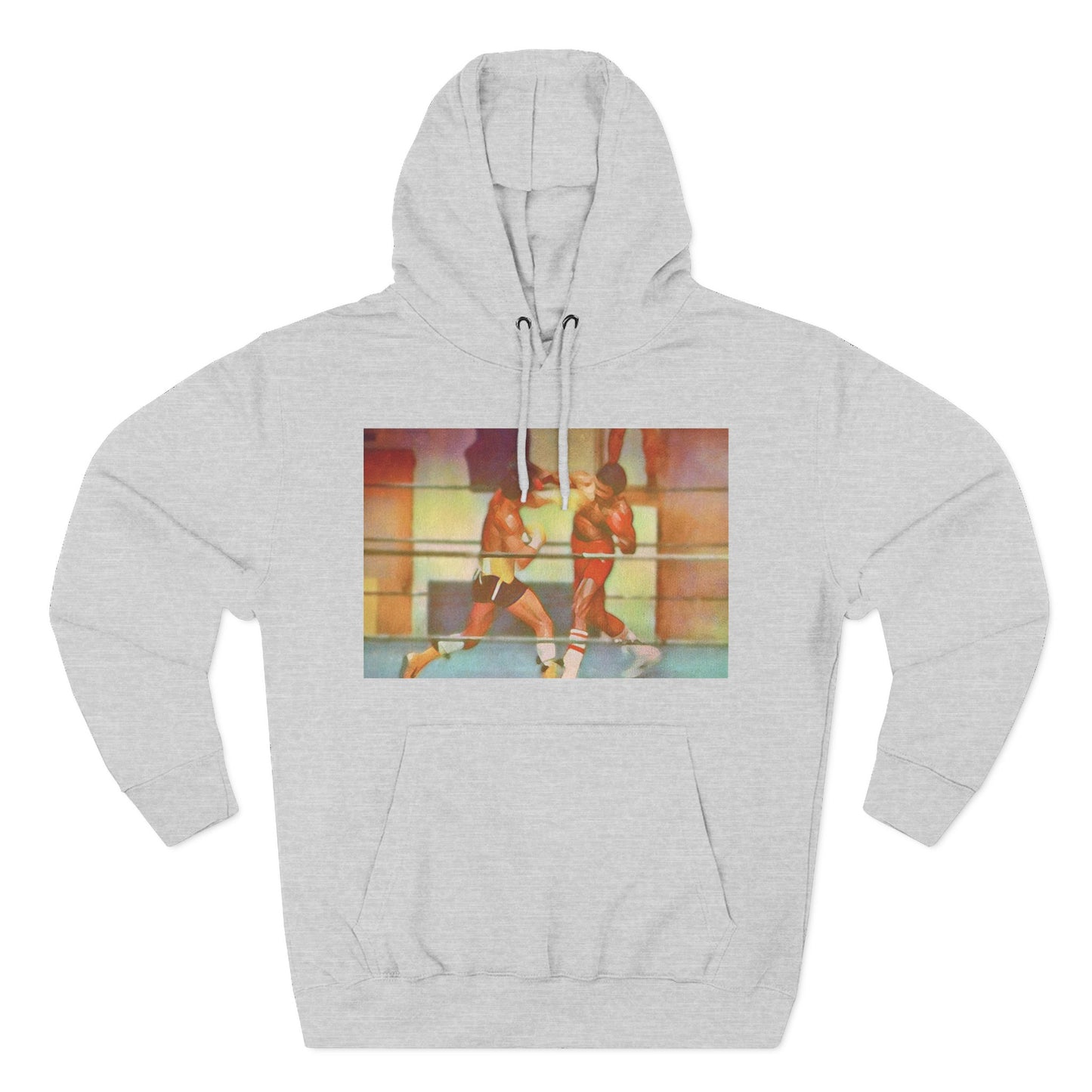 Vintage Boxing Three-Panel Fleece Hoodie, Gym Hoodie, Sportswear, Gift for Athletes, Casual Wear, Retro Fashion