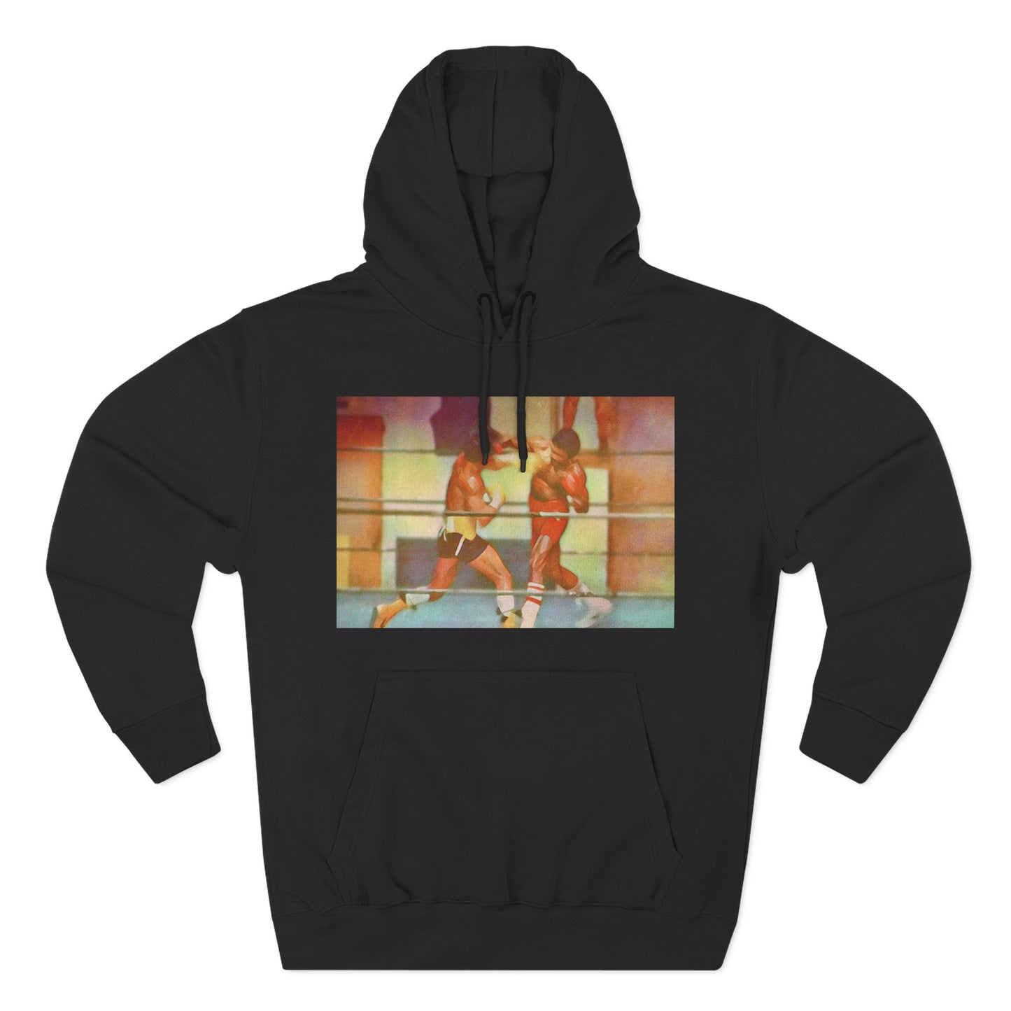 Vintage Boxing Three-Panel Fleece Hoodie, Gym Hoodie, Sportswear, Gift for Athletes, Casual Wear, Retro Fashion