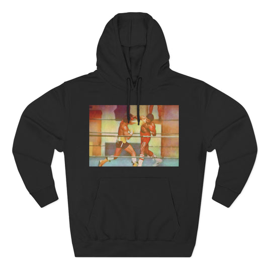 Vintage Boxing Three-Panel Fleece Hoodie, Gym Hoodie, Sportswear, Gift for Athletes, Casual Wear, Retro Fashion