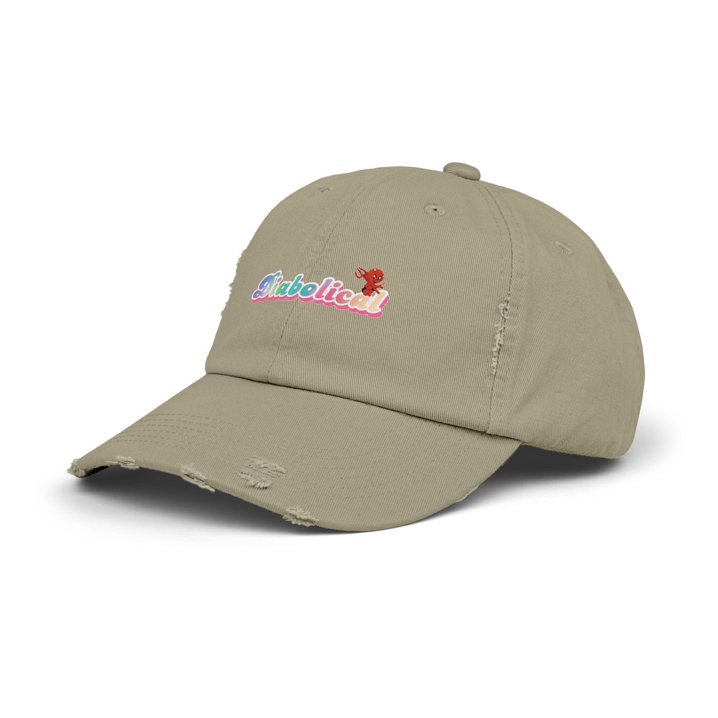Diabolical Unisex Distressed Cap | Trendy Hat for Fashion Lovers, Gift for Birthdays, Streetwear Style, Casual Accessory