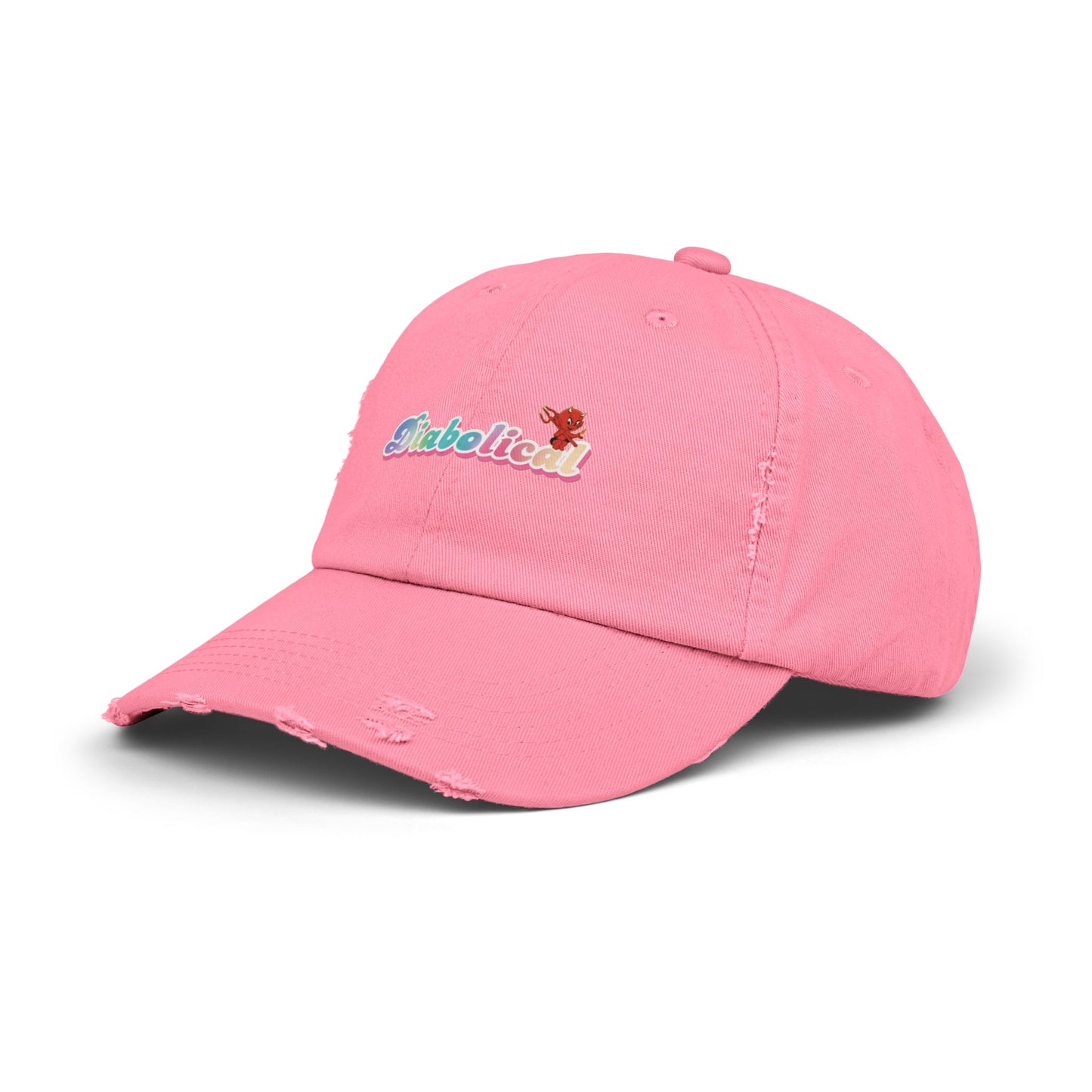 Diabolical Unisex Distressed Cap | Trendy Hat for Fashion Lovers, Gift for Birthdays, Streetwear Style, Casual Accessory