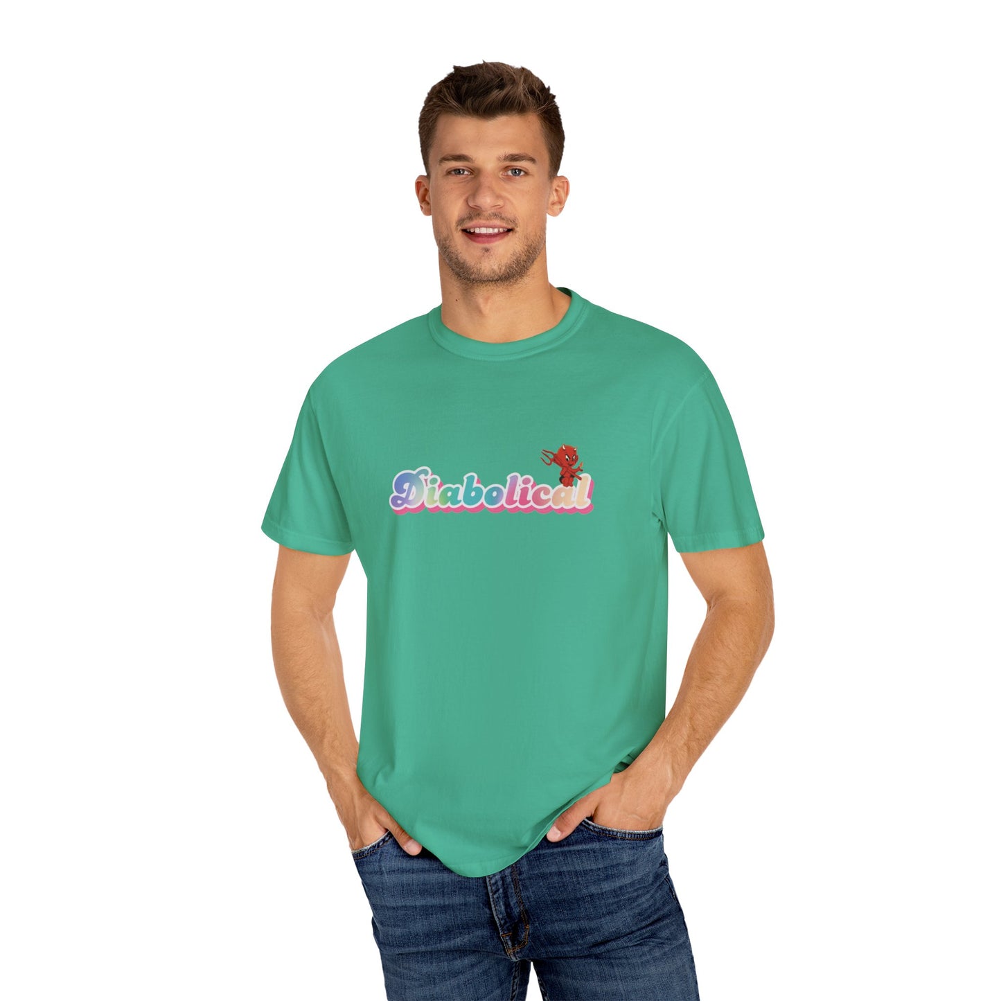 Diabolical Unisex Garment-Dyed T-Shirt | Trendy Graphic Tee, Unique Gift, Casual Wear, Summer Outing, Streetwear Fashion