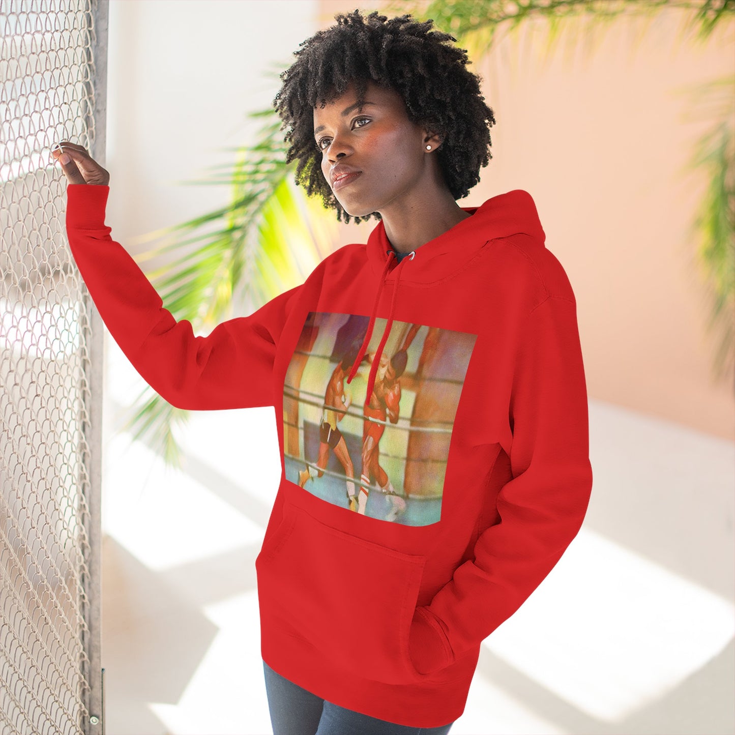 Vintage Boxing Three-Panel Fleece Hoodie, Gym Hoodie, Sportswear, Gift for Athletes, Casual Wear, Retro Fashion