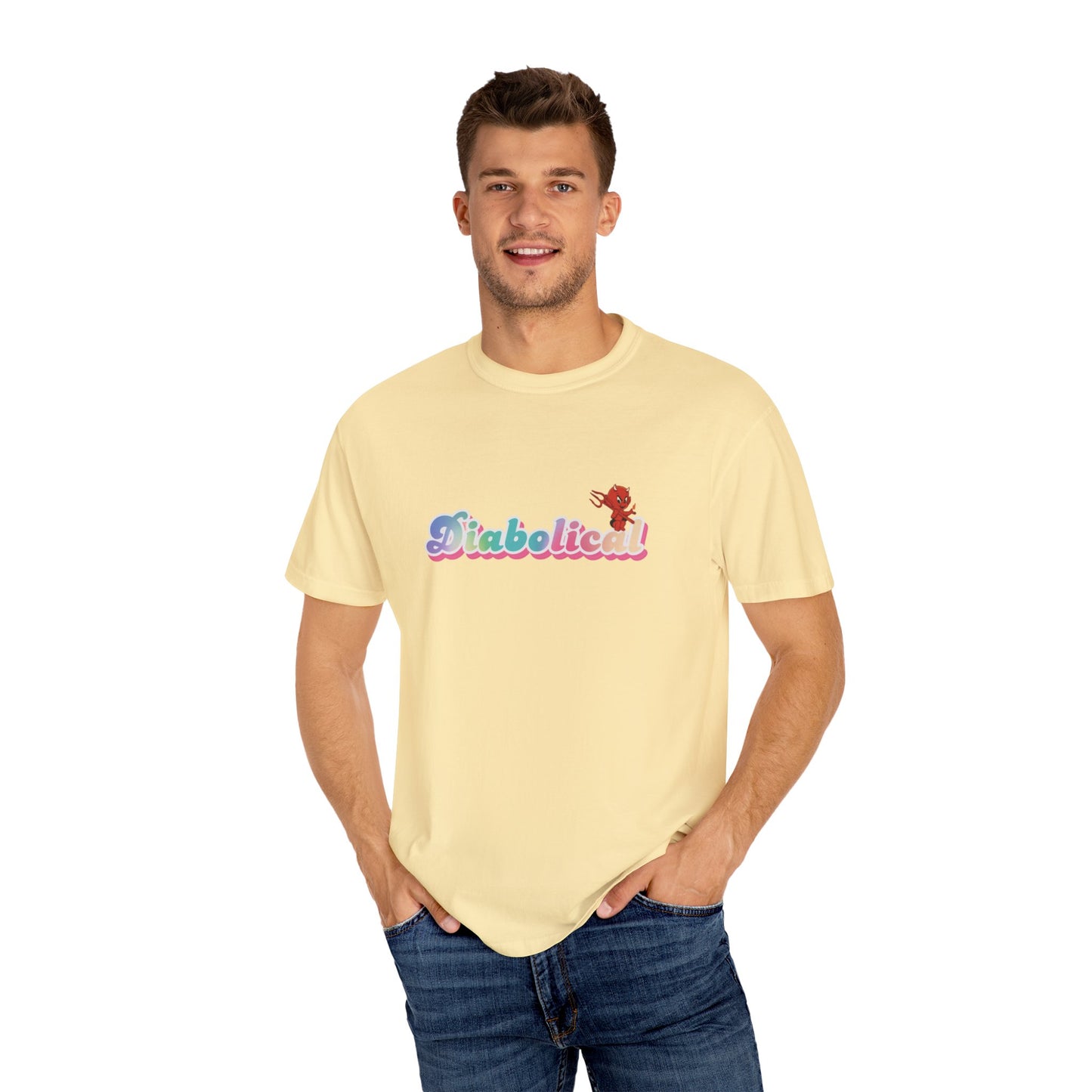 Diabolical Unisex Garment-Dyed T-Shirt | Trendy Graphic Tee, Unique Gift, Casual Wear, Summer Outing, Streetwear Fashion