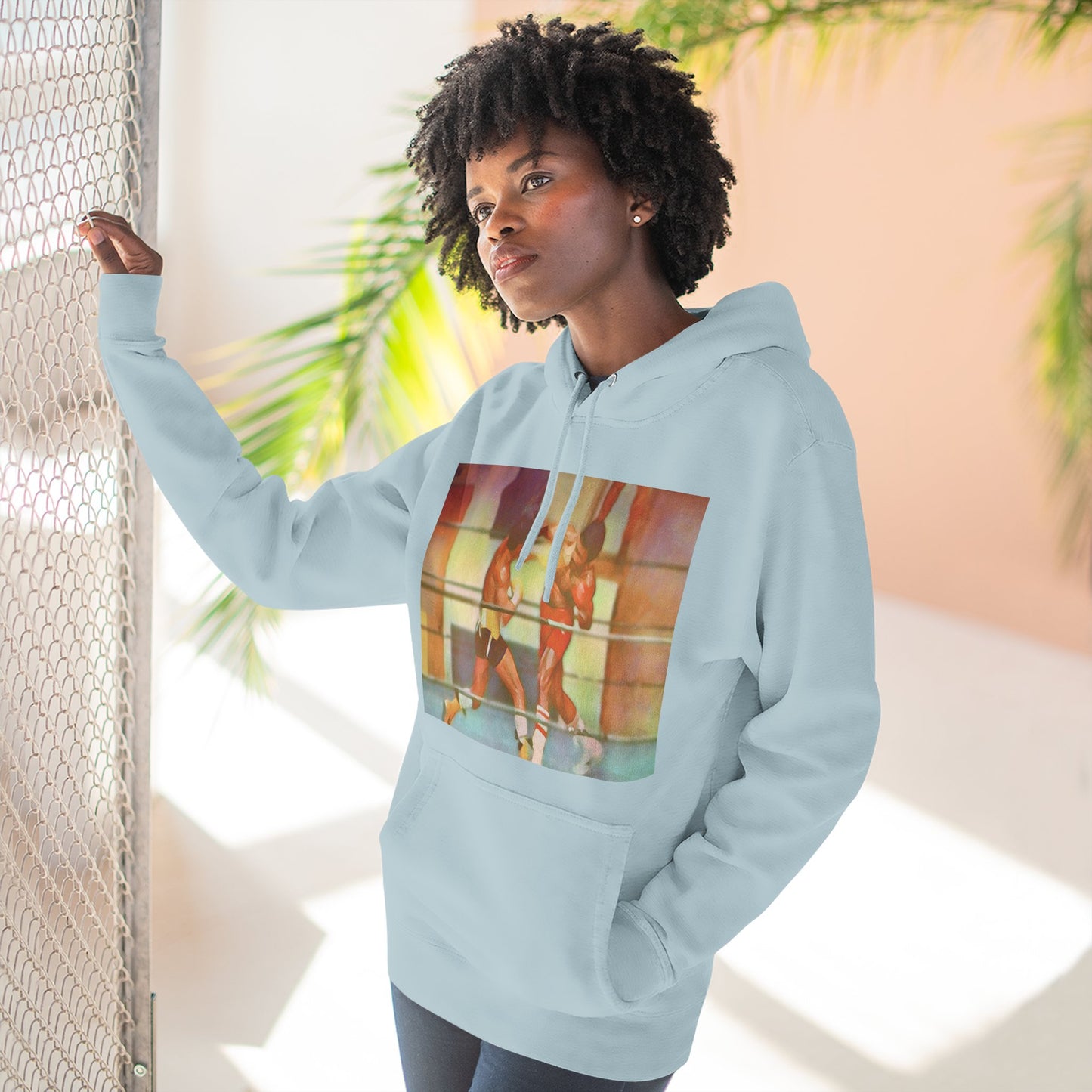 Vintage Boxing Three-Panel Fleece Hoodie, Gym Hoodie, Sportswear, Gift for Athletes, Casual Wear, Retro Fashion