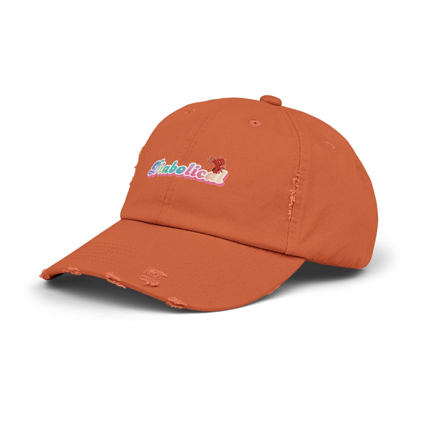 Diabolical Unisex Distressed Cap | Trendy Hat for Fashion Lovers, Gift for Birthdays, Streetwear Style, Casual Accessory