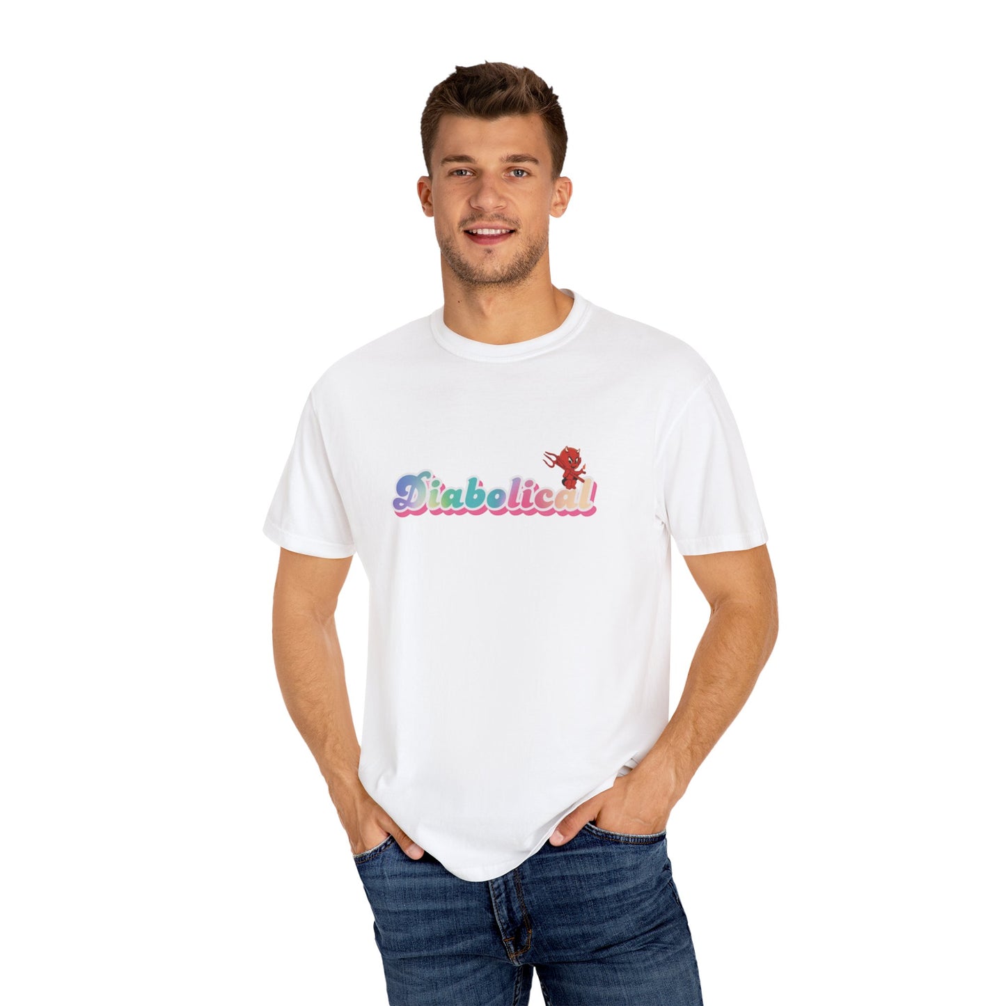 Diabolical Unisex Garment-Dyed T-Shirt | Trendy Graphic Tee, Unique Gift, Casual Wear, Summer Outing, Streetwear Fashion