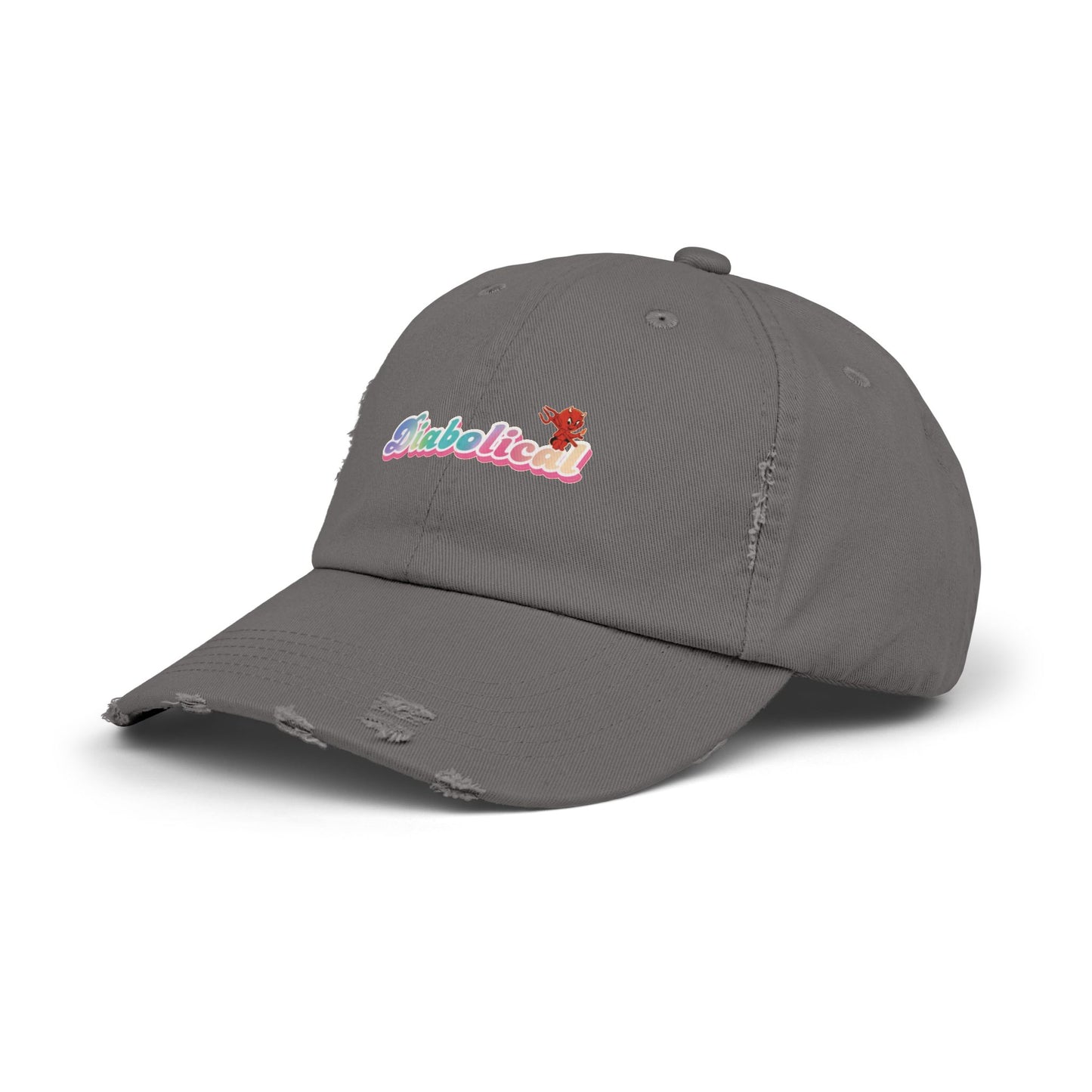 Diabolical Unisex Distressed Cap | Trendy Hat for Fashion Lovers, Gift for Birthdays, Streetwear Style, Casual Accessory