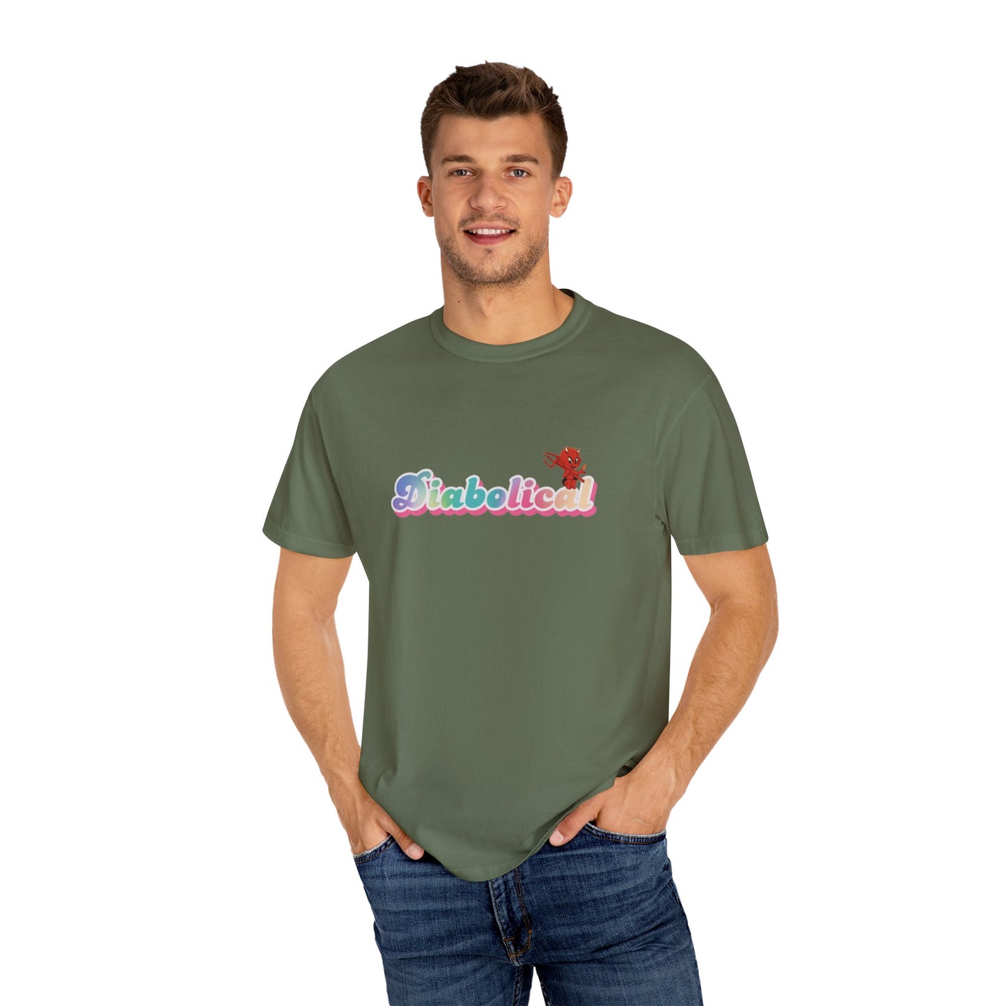 Diabolical Unisex Garment-Dyed T-Shirt | Trendy Graphic Tee, Unique Gift, Casual Wear, Summer Outing, Streetwear Fashion