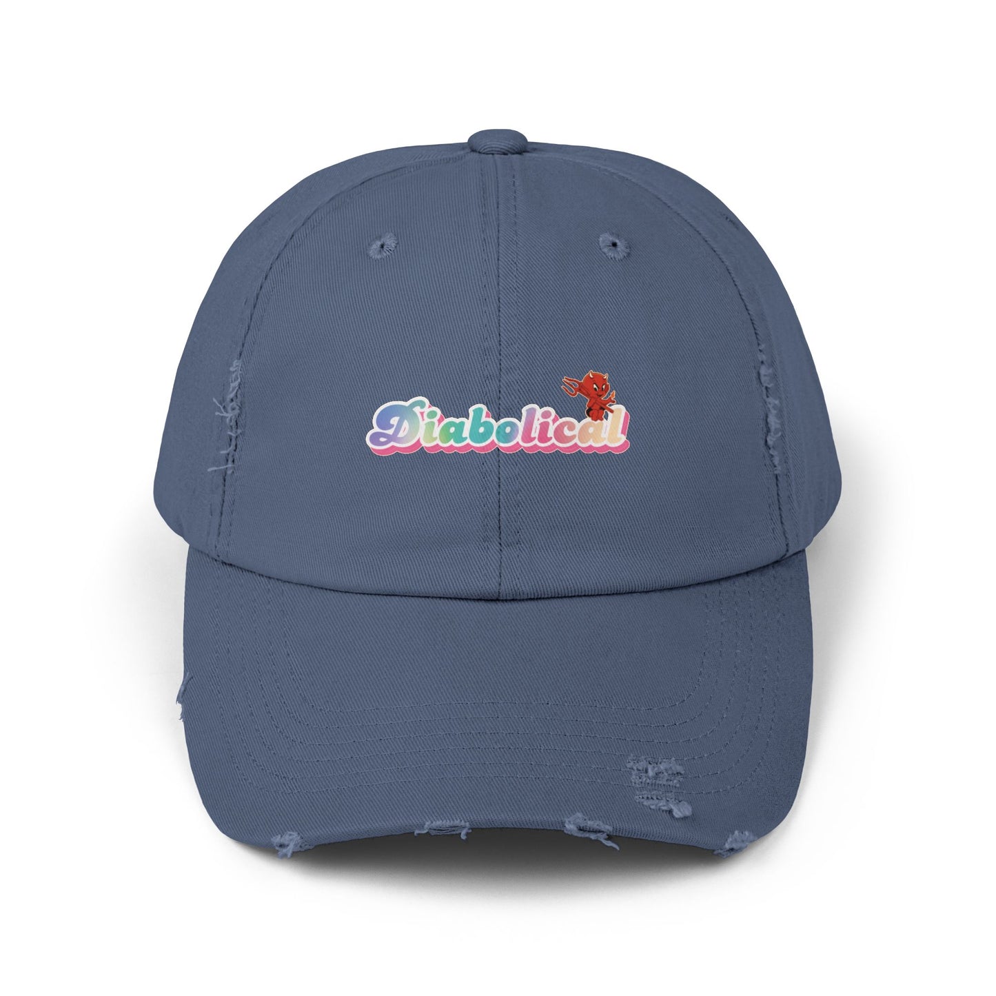 Diabolical Unisex Distressed Cap | Trendy Hat for Fashion Lovers, Gift for Birthdays, Streetwear Style, Casual Accessory