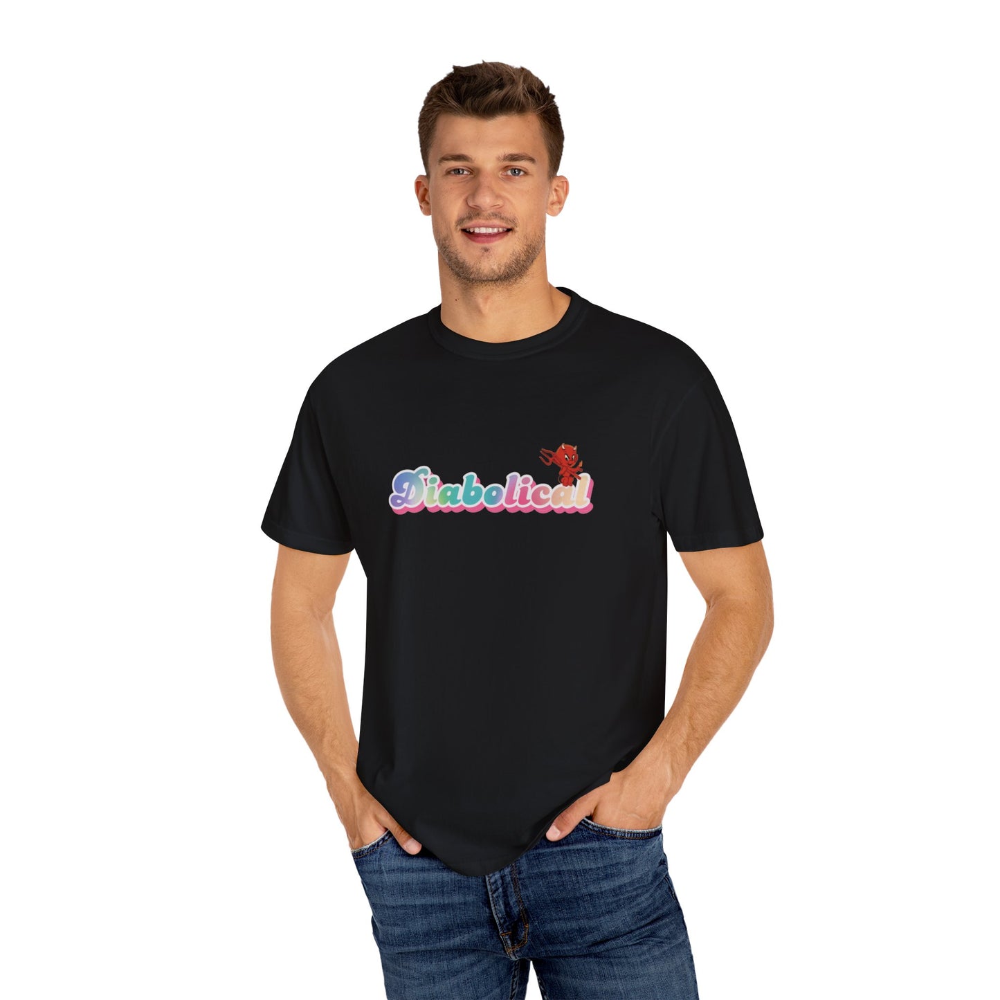 Diabolical Unisex Garment-Dyed T-Shirt | Trendy Graphic Tee, Unique Gift, Casual Wear, Summer Outing, Streetwear Fashion