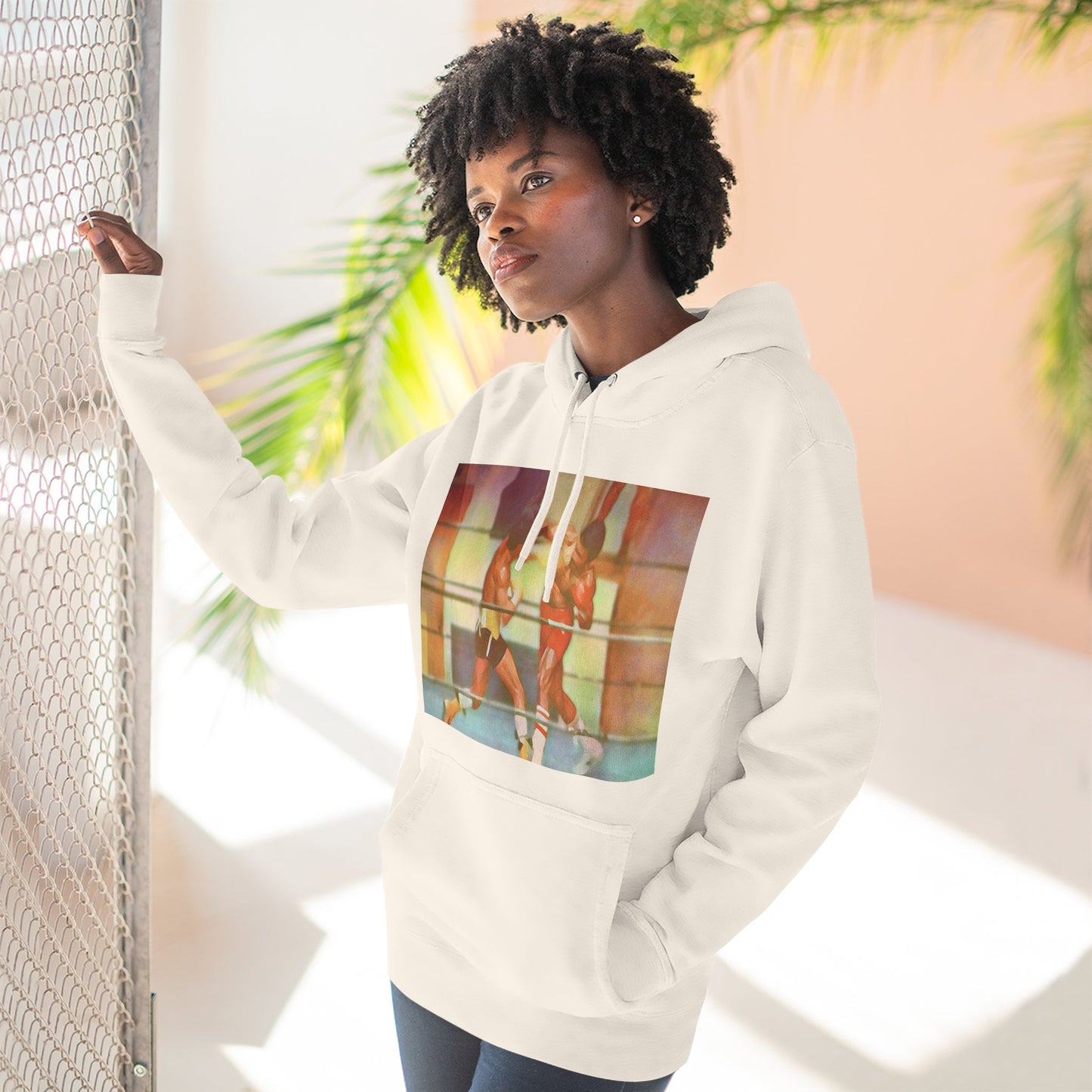 Vintage Boxing Three-Panel Fleece Hoodie, Gym Hoodie, Sportswear, Gift for Athletes, Casual Wear, Retro Fashion