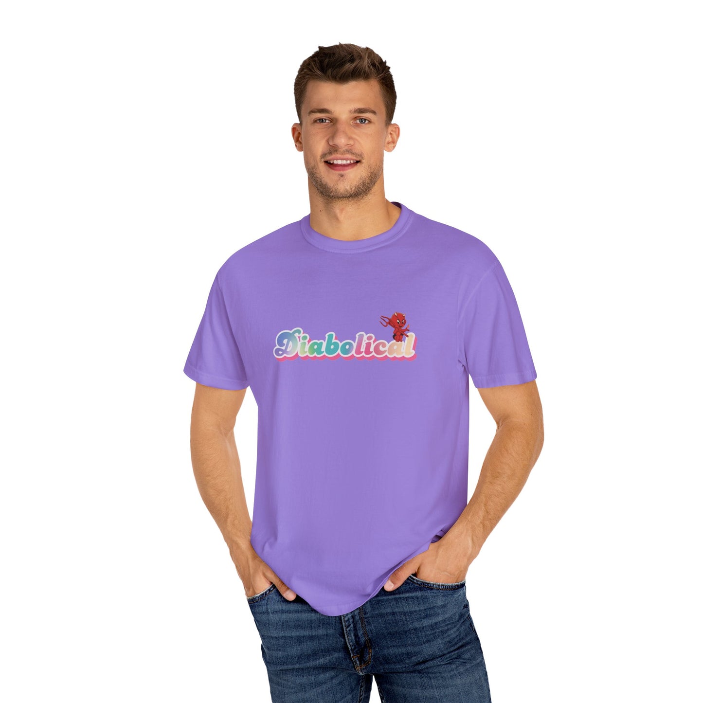Diabolical Unisex Garment-Dyed T-Shirt | Trendy Graphic Tee, Unique Gift, Casual Wear, Summer Outing, Streetwear Fashion