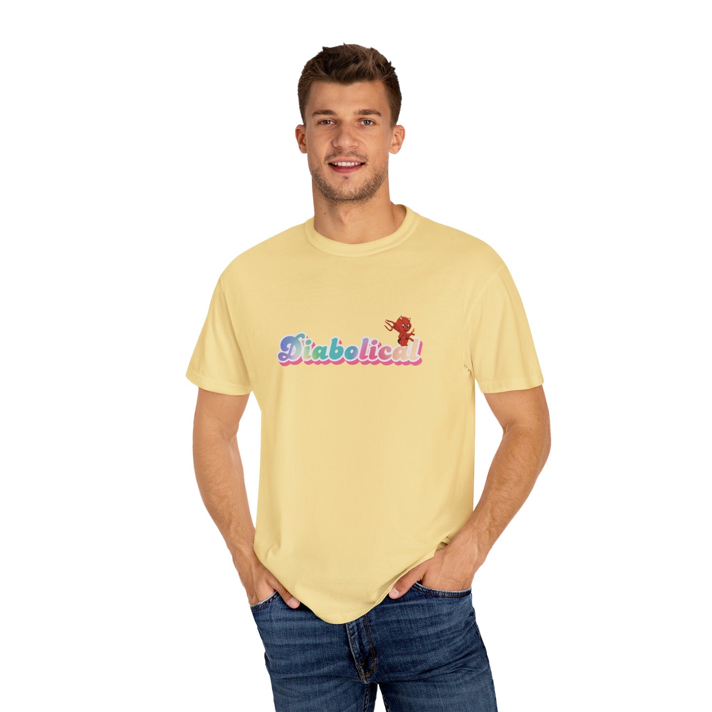 Diabolical Unisex Garment-Dyed T-Shirt | Trendy Graphic Tee, Unique Gift, Casual Wear, Summer Outing, Streetwear Fashion