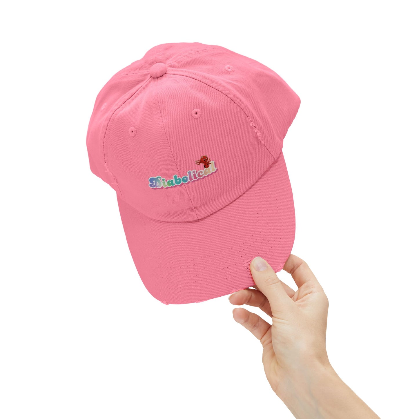 Diabolical Unisex Distressed Cap | Trendy Hat for Fashion Lovers, Gift for Birthdays, Streetwear Style, Casual Accessory