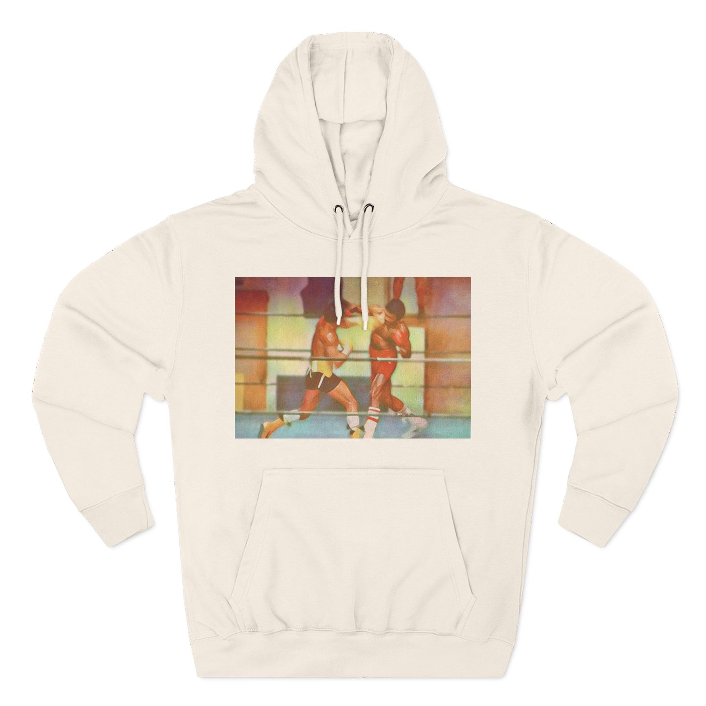 Vintage Boxing Three-Panel Fleece Hoodie, Gym Hoodie, Sportswear, Gift for Athletes, Casual Wear, Retro Fashion
