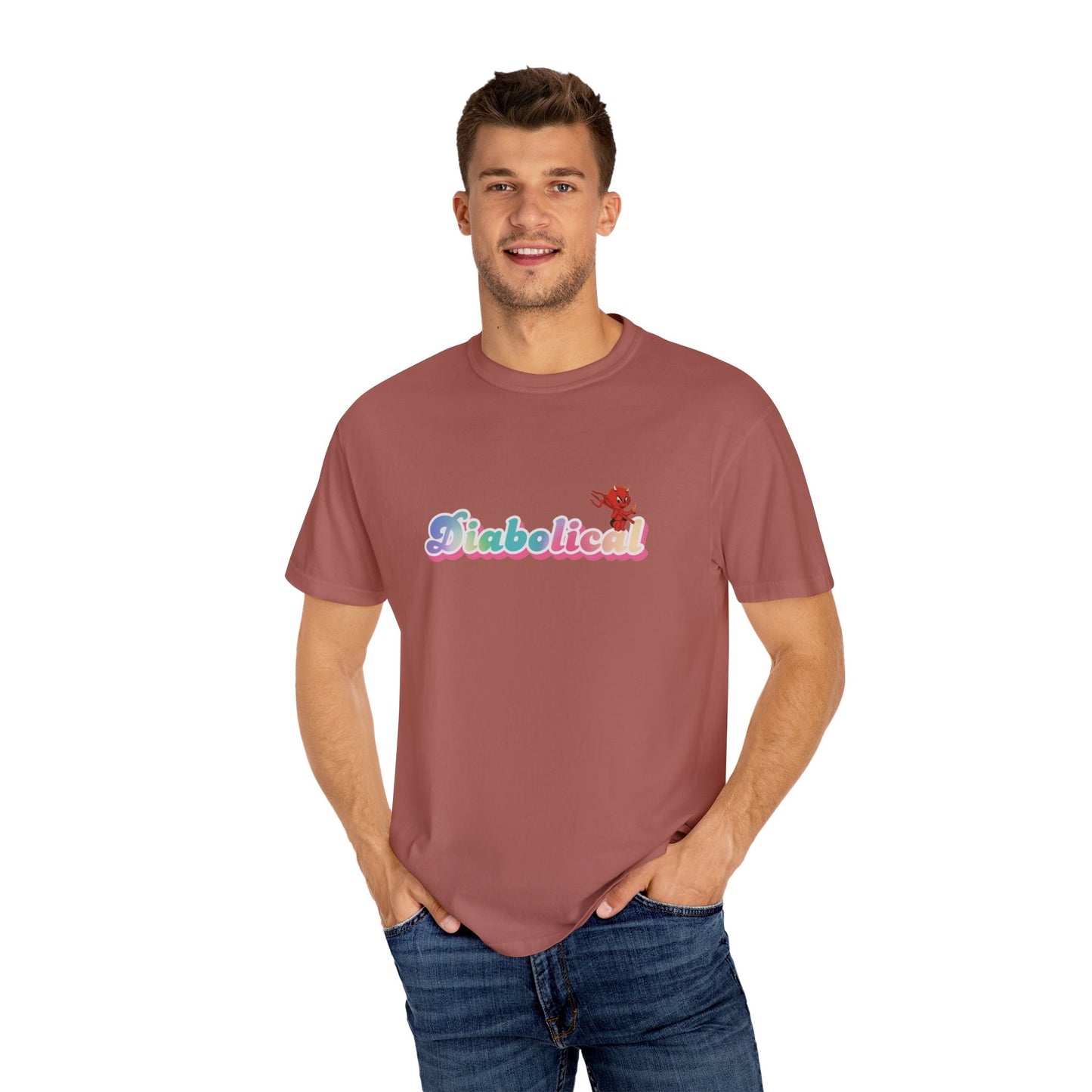 Diabolical Unisex Garment-Dyed T-Shirt | Trendy Graphic Tee, Unique Gift, Casual Wear, Summer Outing, Streetwear Fashion