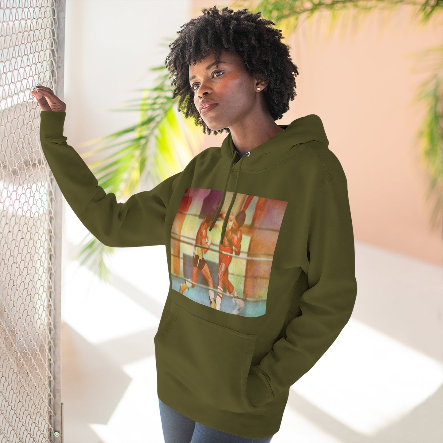 Vintage Boxing Three-Panel Fleece Hoodie, Gym Hoodie, Sportswear, Gift for Athletes, Casual Wear, Retro Fashion