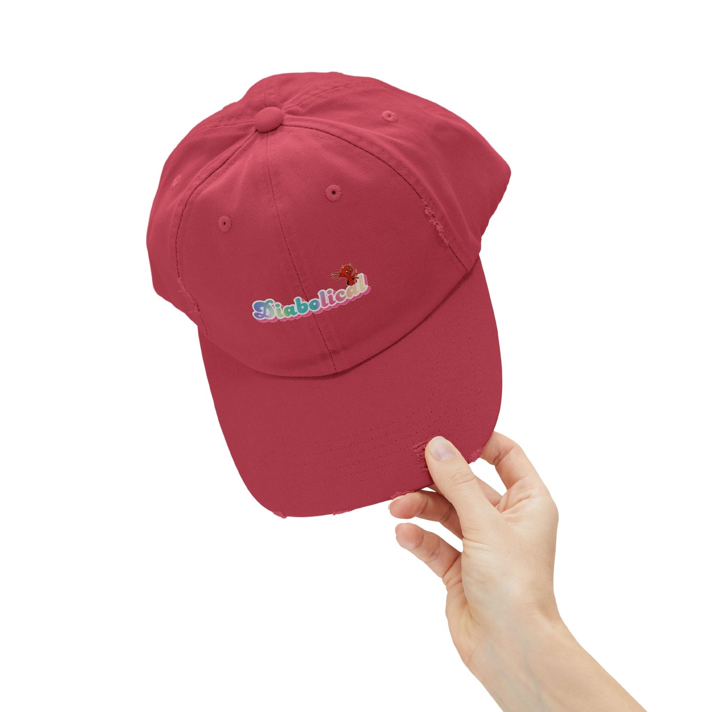 Diabolical Unisex Distressed Cap | Trendy Hat for Fashion Lovers, Gift for Birthdays, Streetwear Style, Casual Accessory