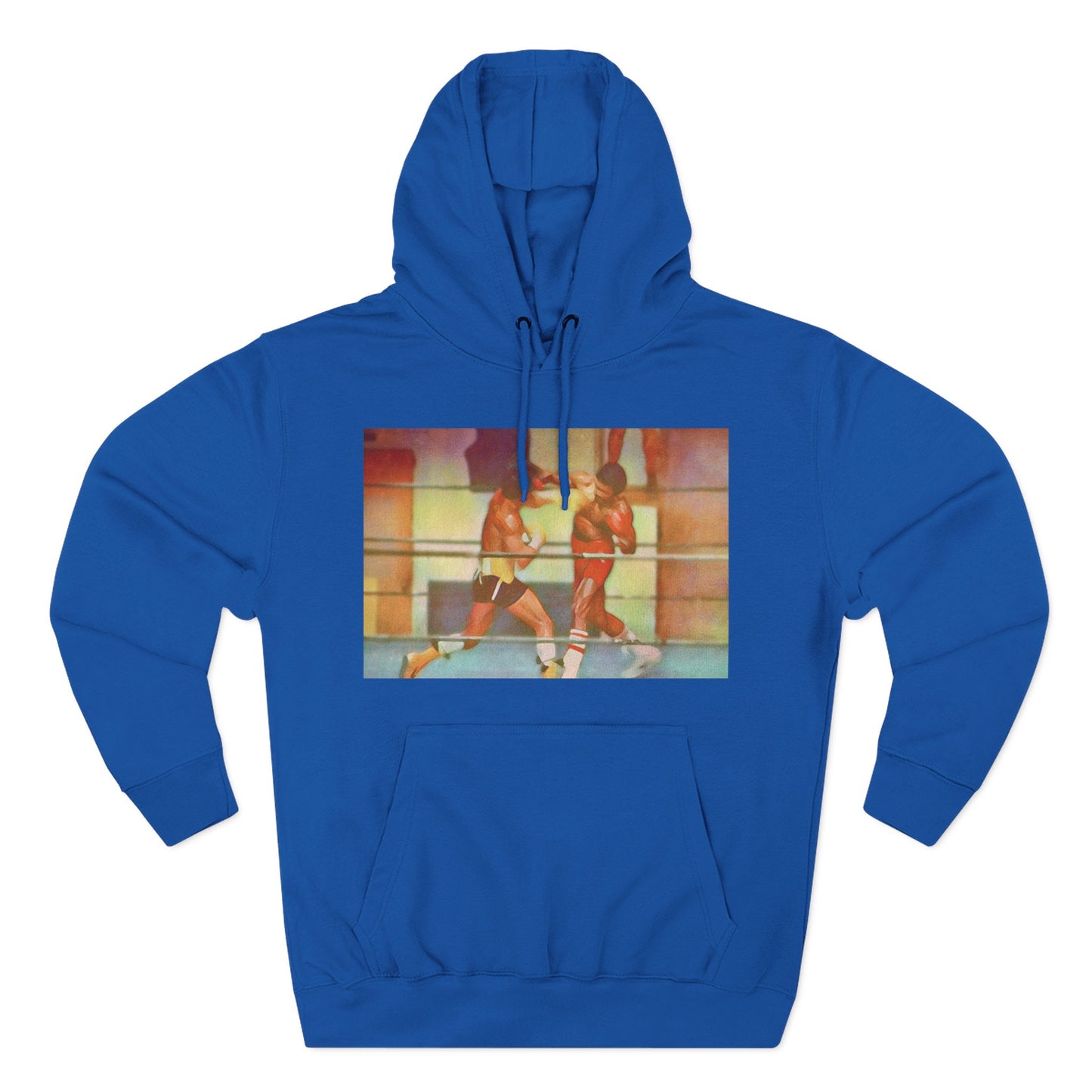 Vintage Boxing Three-Panel Fleece Hoodie, Gym Hoodie, Sportswear, Gift for Athletes, Casual Wear, Retro Fashion