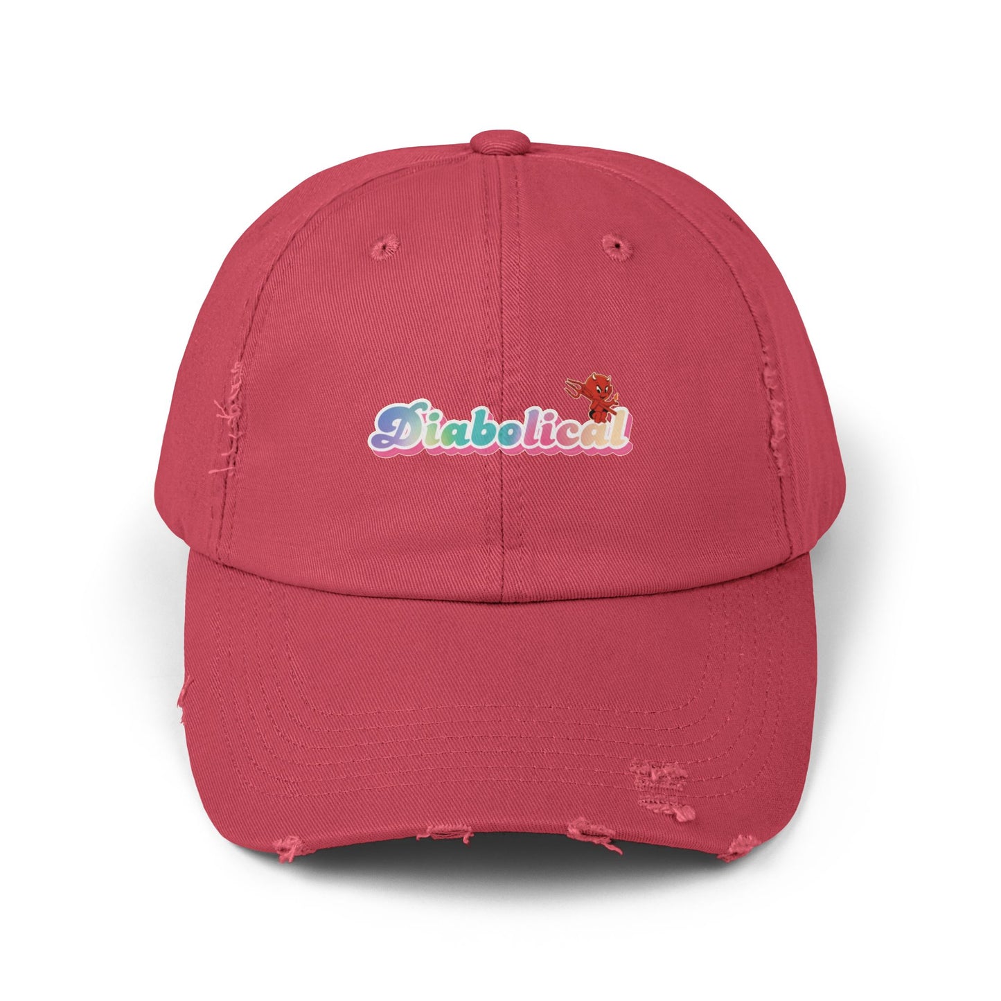 Diabolical Unisex Distressed Cap | Trendy Hat for Fashion Lovers, Gift for Birthdays, Streetwear Style, Casual Accessory