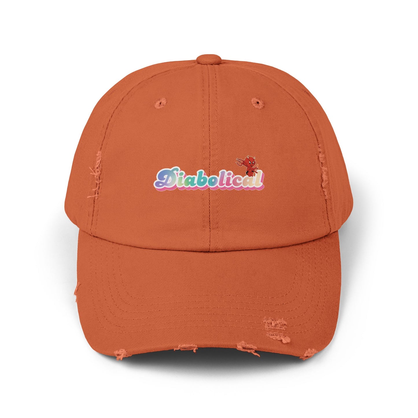 Diabolical Unisex Distressed Cap | Trendy Hat for Fashion Lovers, Gift for Birthdays, Streetwear Style, Casual Accessory