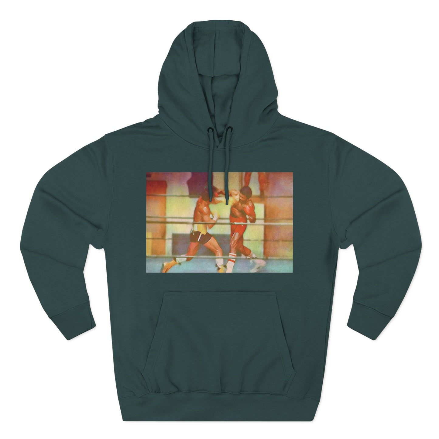 Vintage Boxing Three-Panel Fleece Hoodie, Gym Hoodie, Sportswear, Gift for Athletes, Casual Wear, Retro Fashion