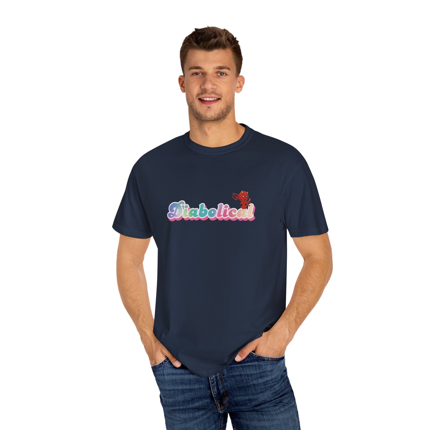 Diabolical Unisex Garment-Dyed T-Shirt | Trendy Graphic Tee, Unique Gift, Casual Wear, Summer Outing, Streetwear Fashion