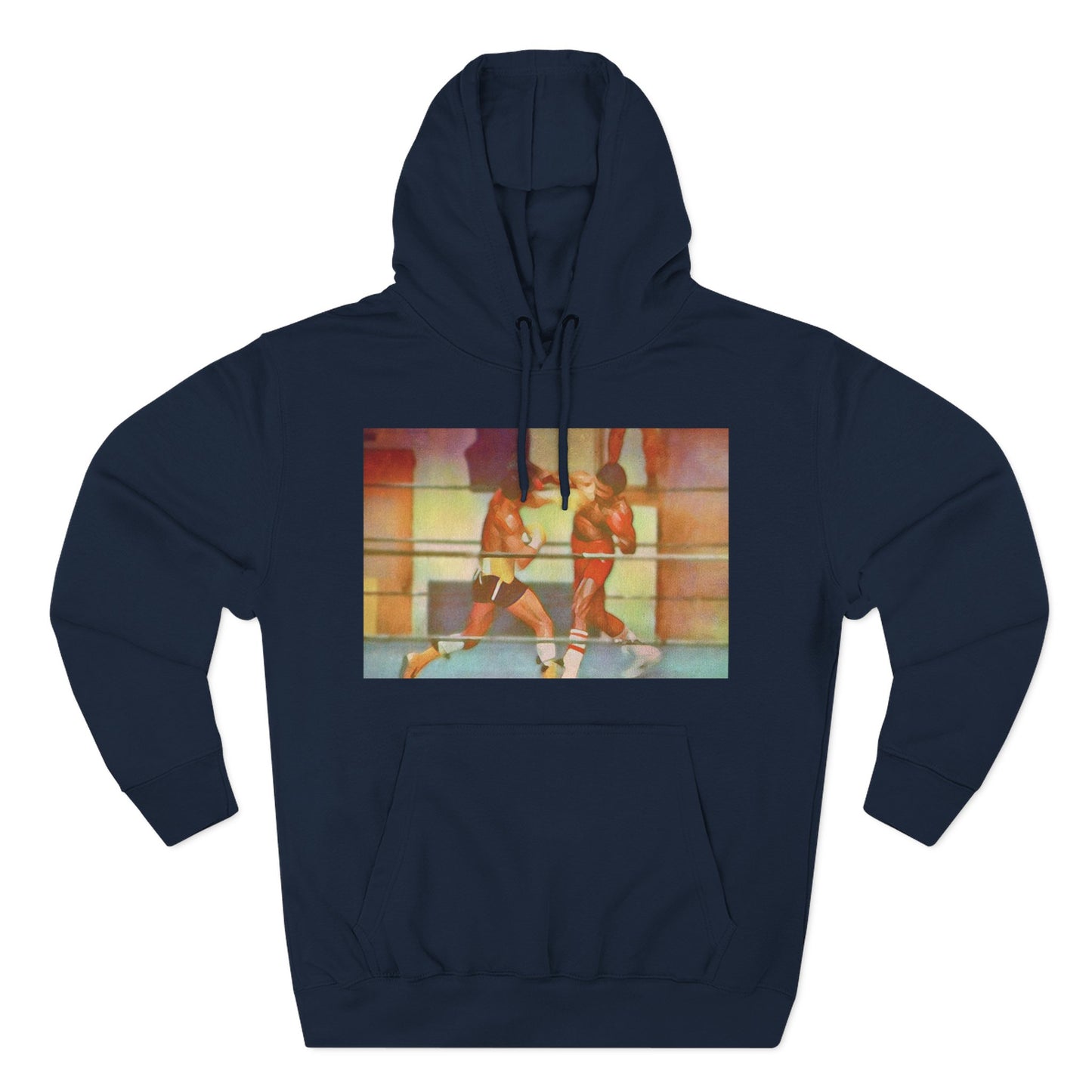 Vintage Boxing Three-Panel Fleece Hoodie, Gym Hoodie, Sportswear, Gift for Athletes, Casual Wear, Retro Fashion