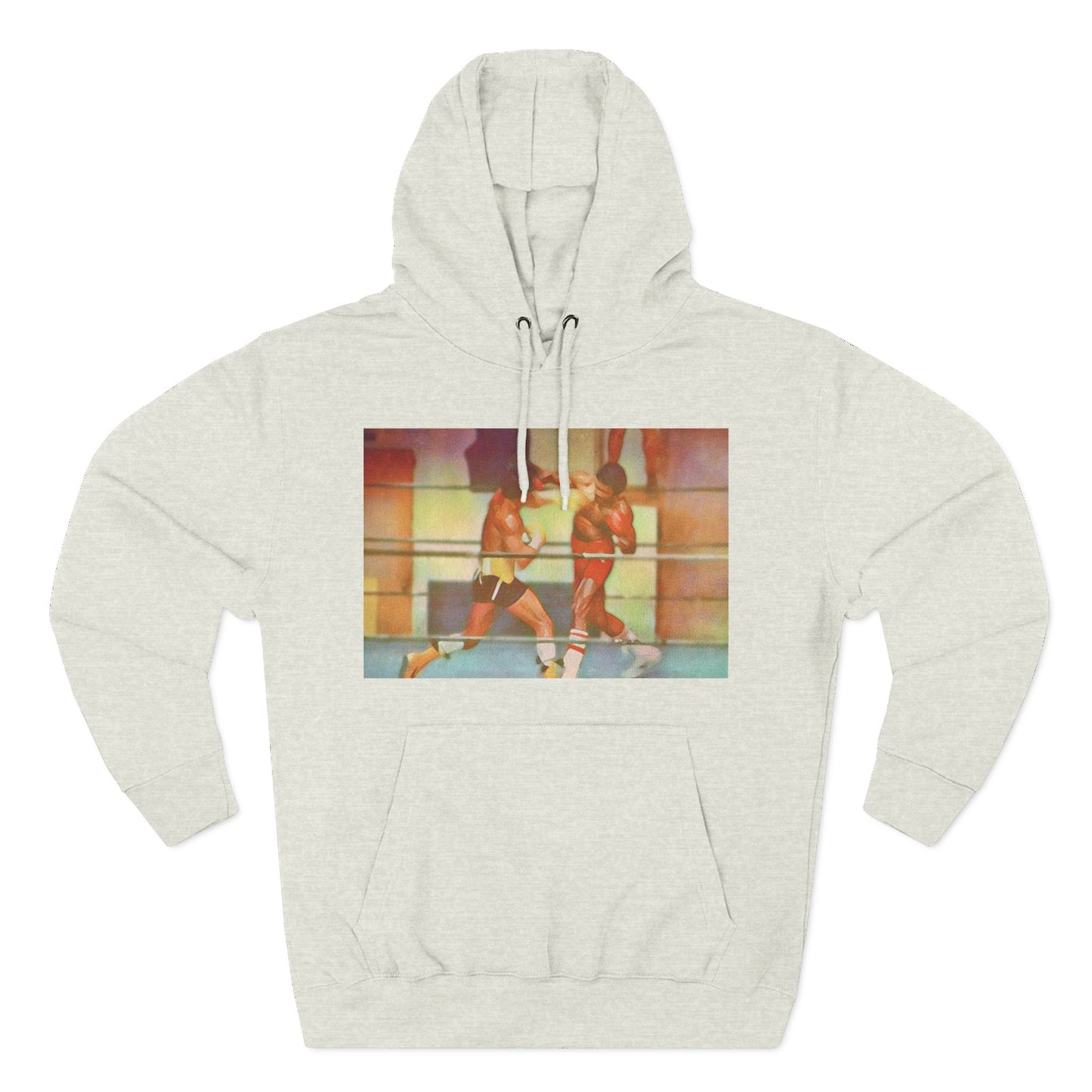 Vintage Boxing Three-Panel Fleece Hoodie, Gym Hoodie, Sportswear, Gift for Athletes, Casual Wear, Retro Fashion