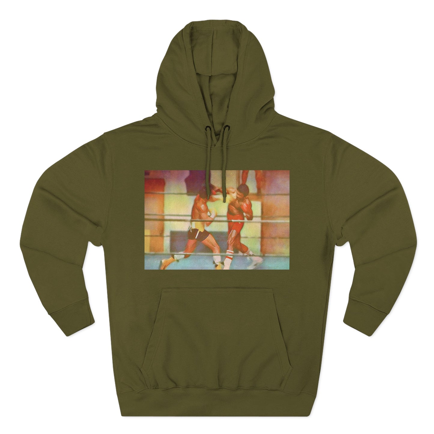 Vintage Boxing Three-Panel Fleece Hoodie, Gym Hoodie, Sportswear, Gift for Athletes, Casual Wear, Retro Fashion