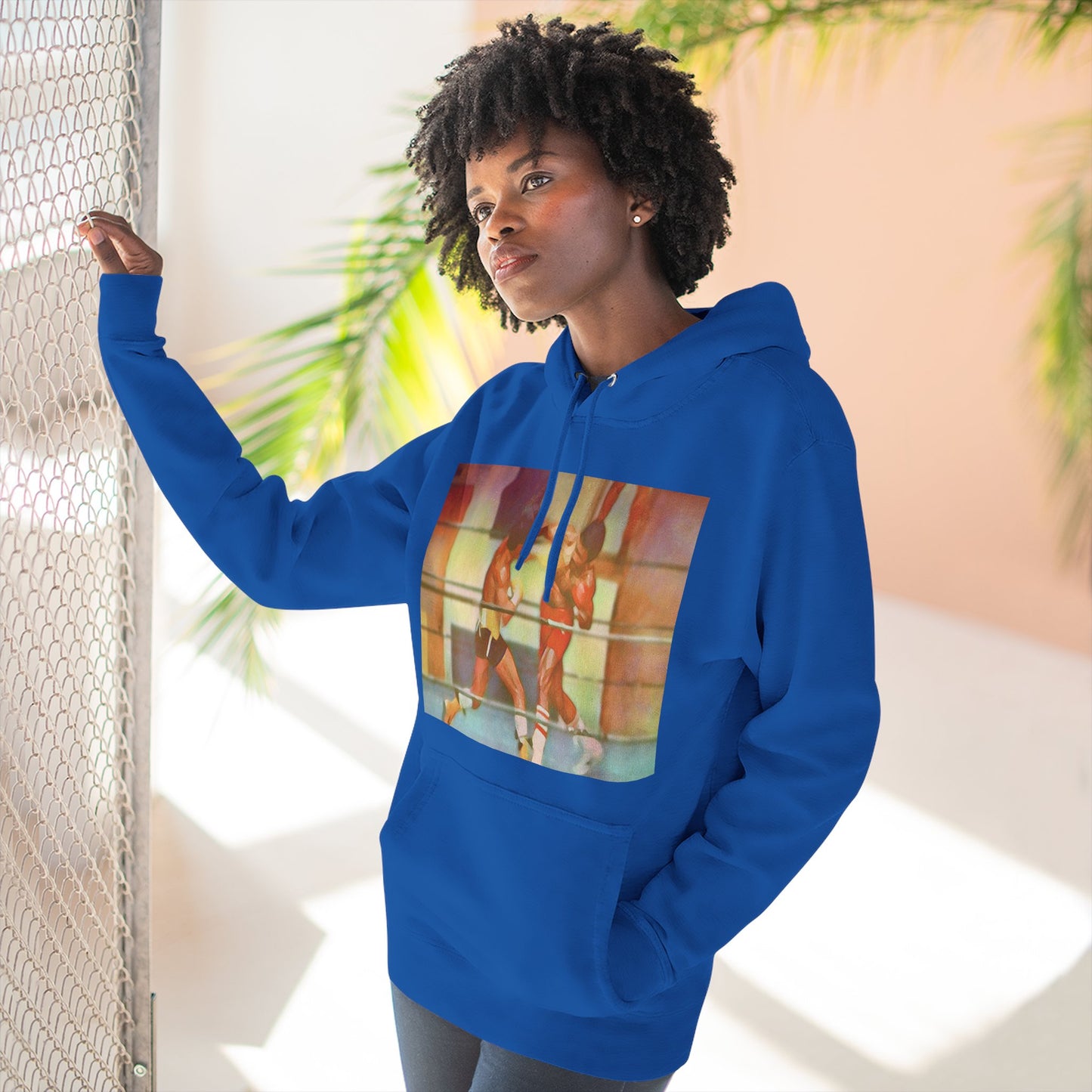 Vintage Boxing Three-Panel Fleece Hoodie, Gym Hoodie, Sportswear, Gift for Athletes, Casual Wear, Retro Fashion