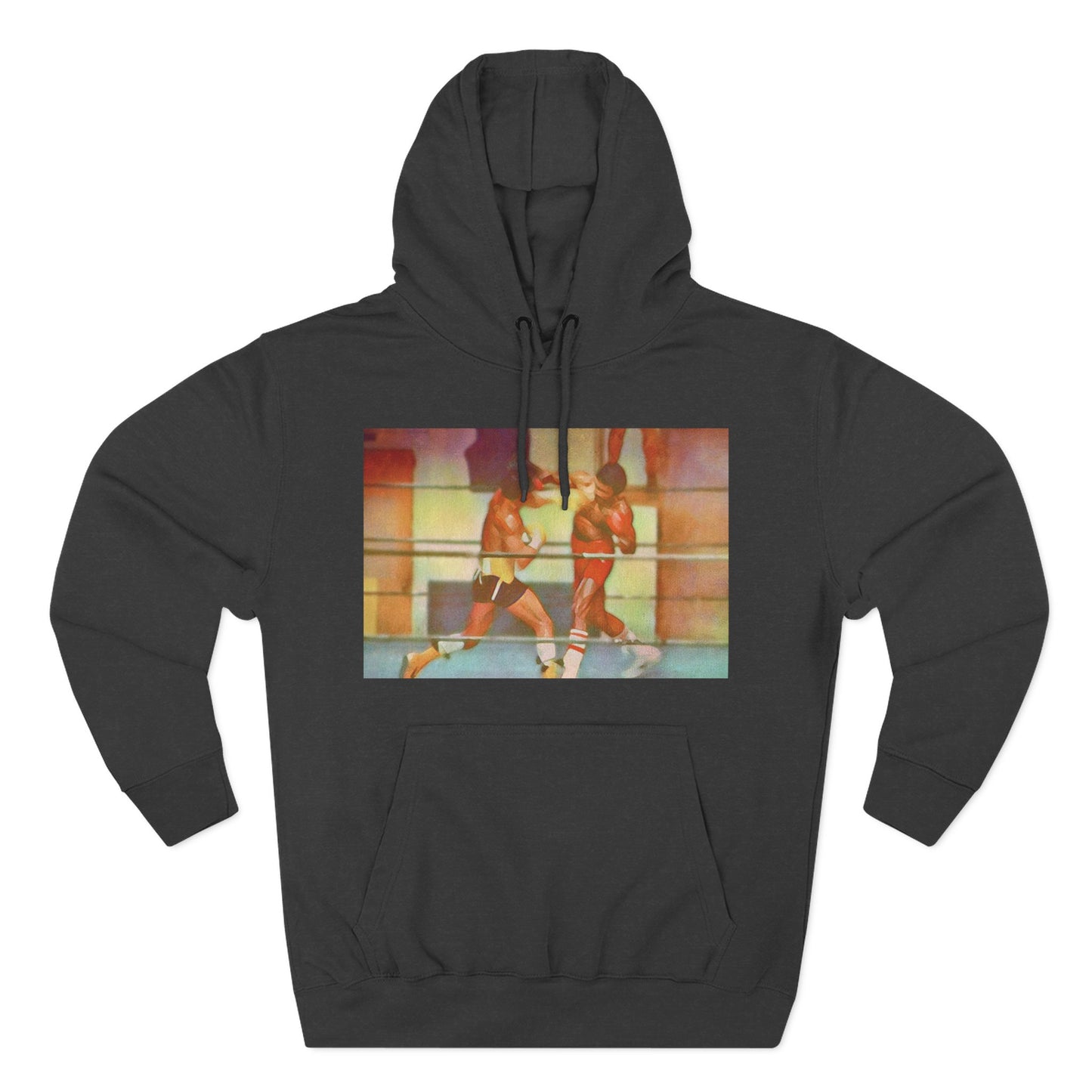 Vintage Boxing Three-Panel Fleece Hoodie, Gym Hoodie, Sportswear, Gift for Athletes, Casual Wear, Retro Fashion