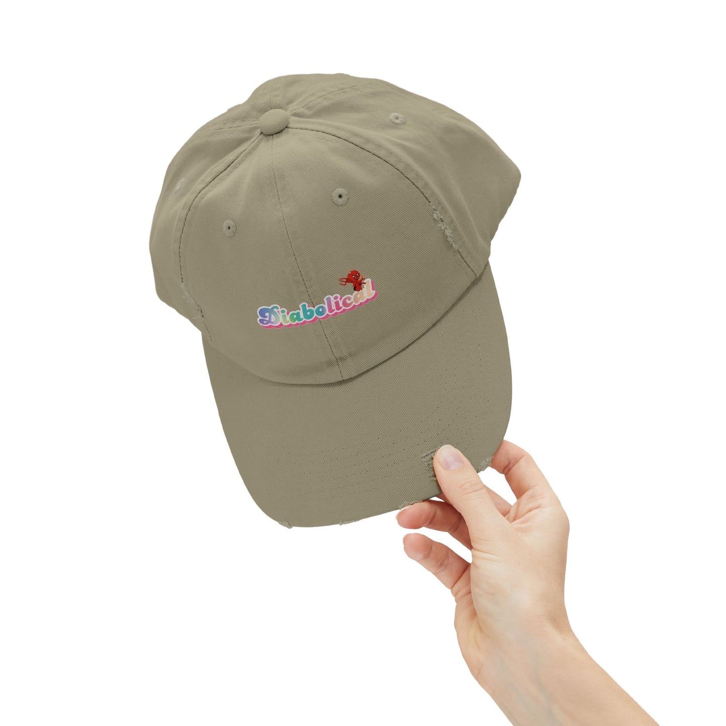 Diabolical Unisex Distressed Cap | Trendy Hat for Fashion Lovers, Gift for Birthdays, Streetwear Style, Casual Accessory