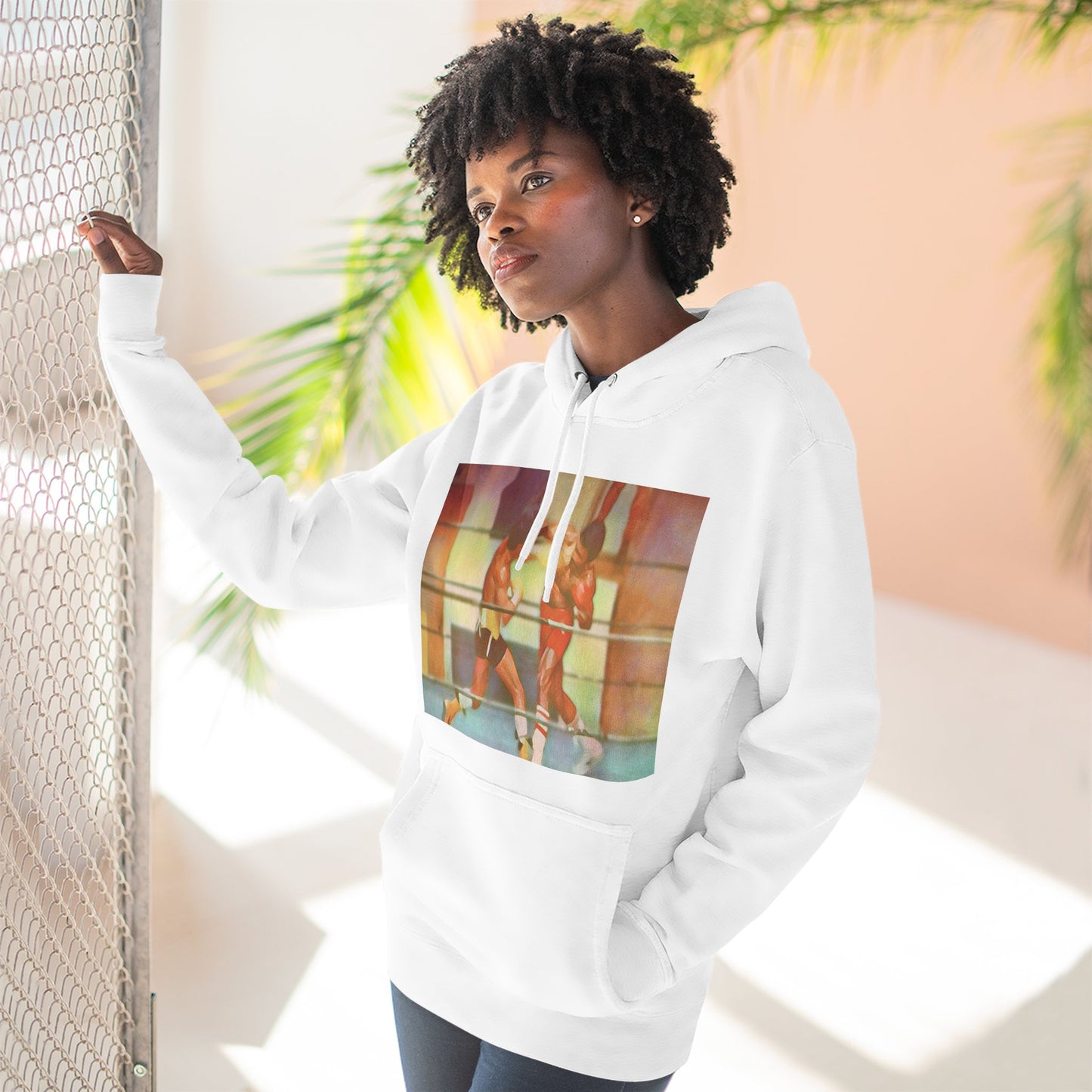 Vintage Boxing Three-Panel Fleece Hoodie, Gym Hoodie, Sportswear, Gift for Athletes, Casual Wear, Retro Fashion
